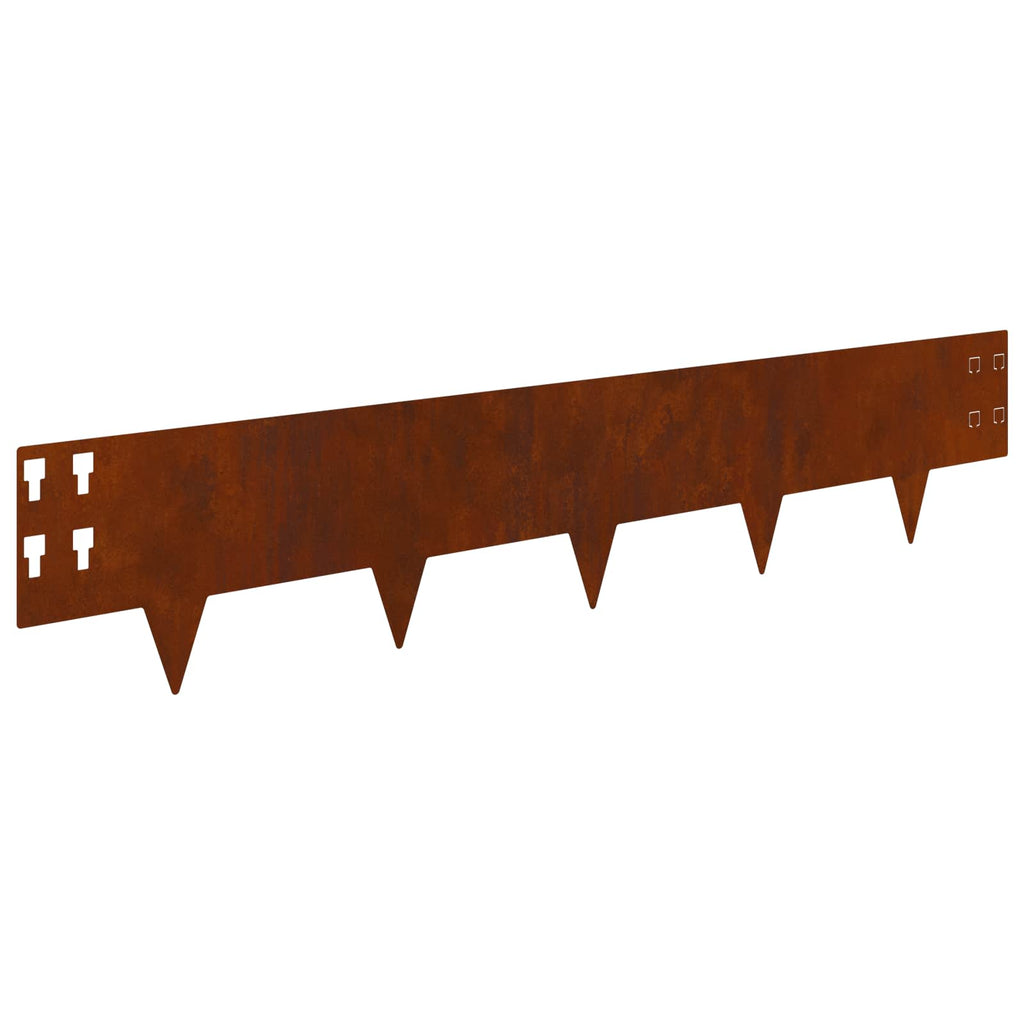 vidaXL Krawężnik do trawnika 50 pcs 100 x 20 cm Stal Rdzawy
