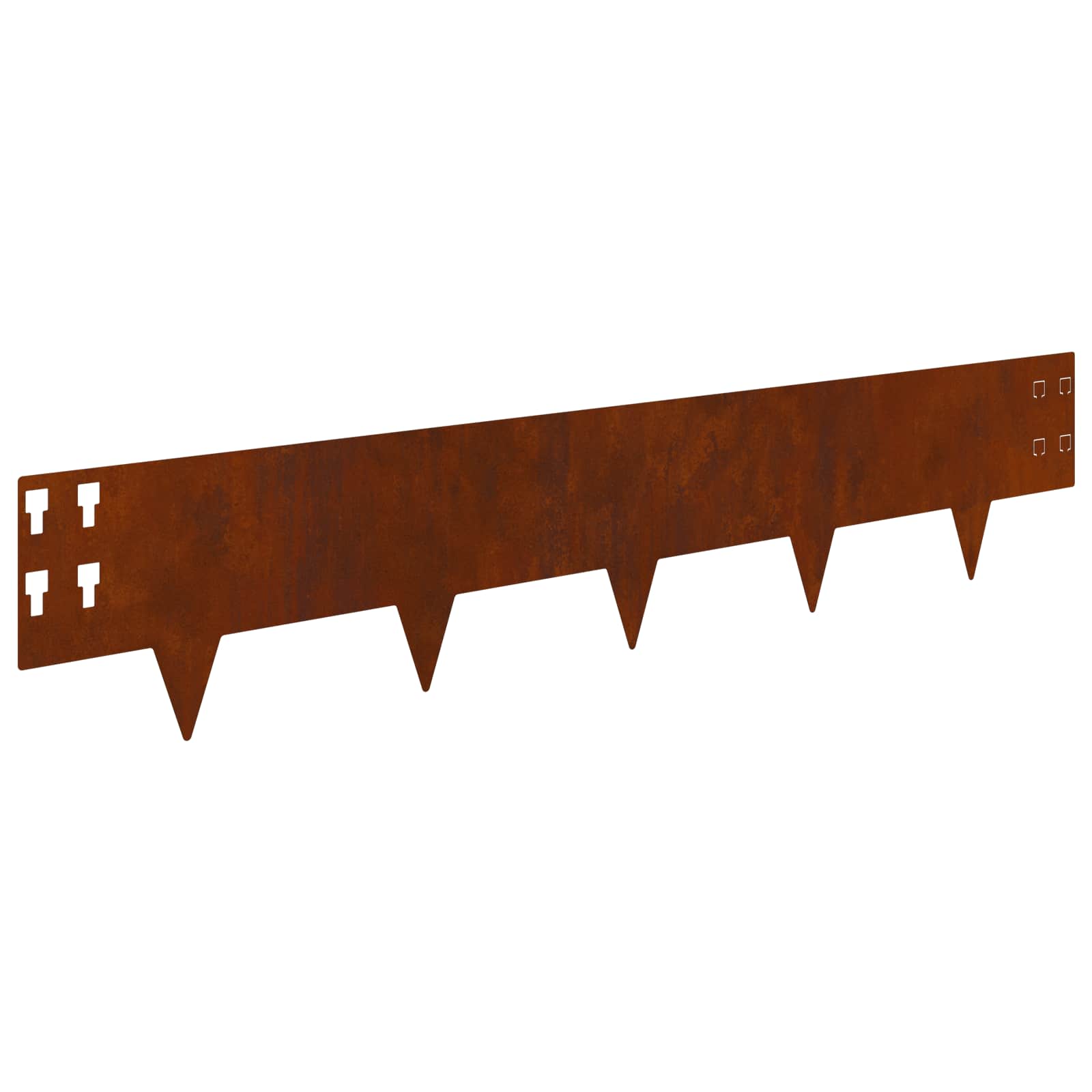 vidaXL Krawężnik do trawnika 50 pcs 100 x 20 cm Stal Rdzawy