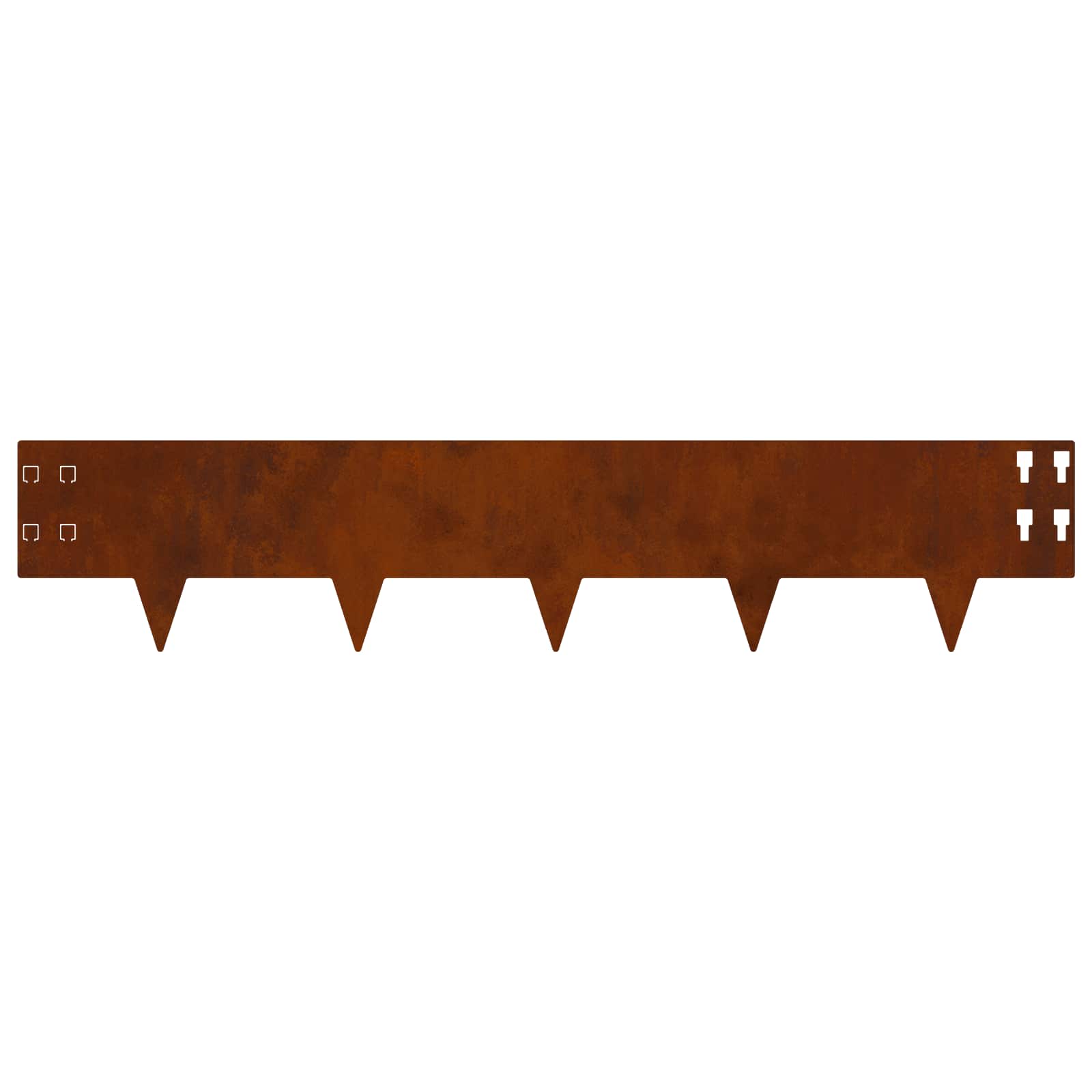 vidaXL Krawężnik do trawnika 50 pcs 100 x 20 cm Stal Rdzawy