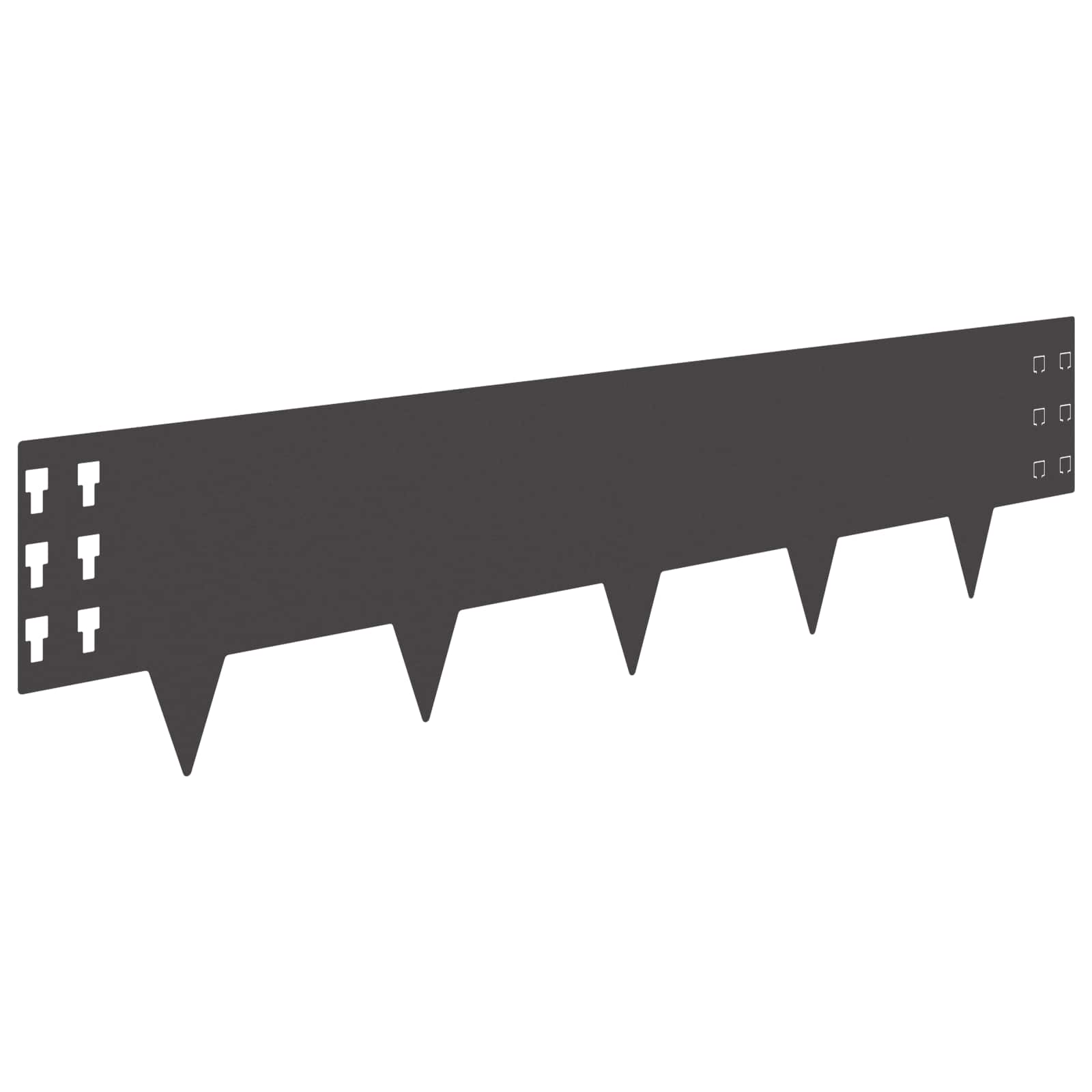 vidaXL Krawężnik do trawnika 10 pcs 100 x 25 cm Stal Czarny