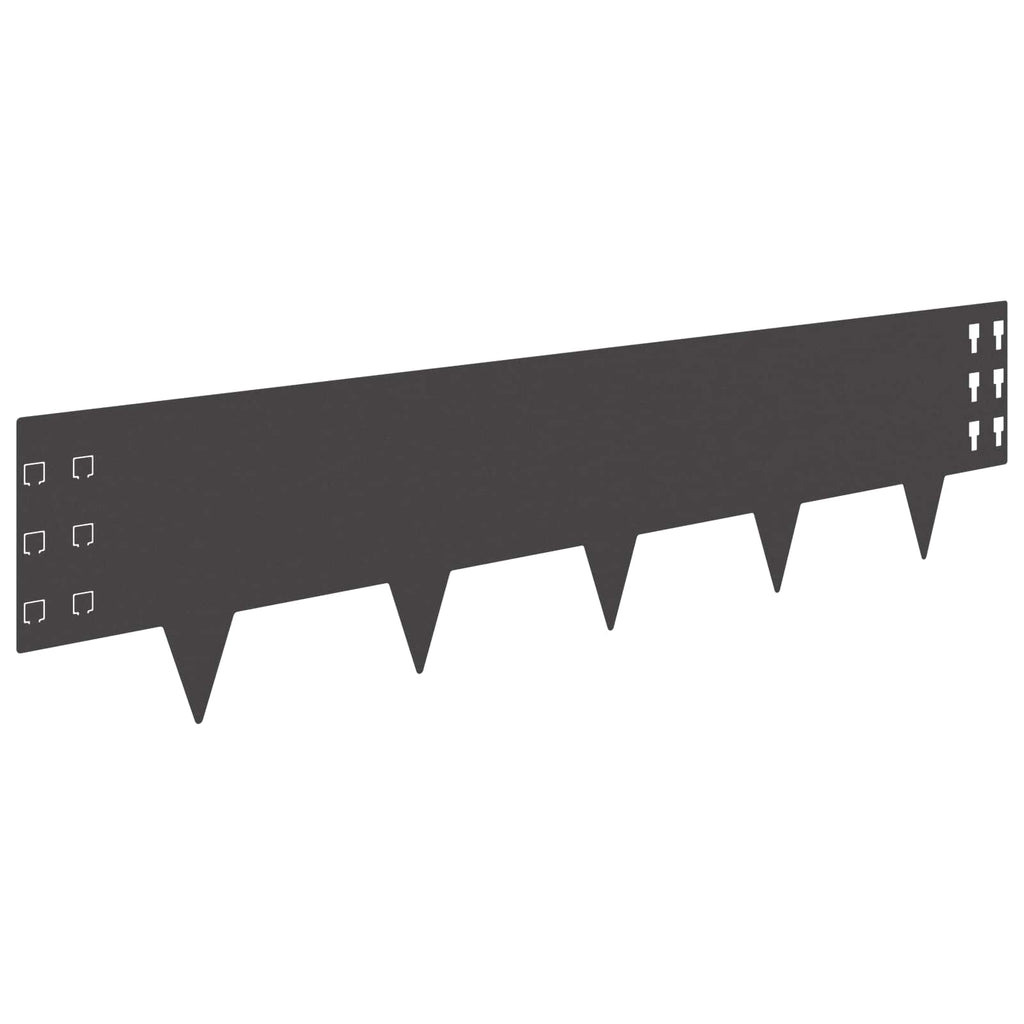 vidaXL Krawężnik do trawnika 20 pcs 100 x 25 cm Stal Czarny