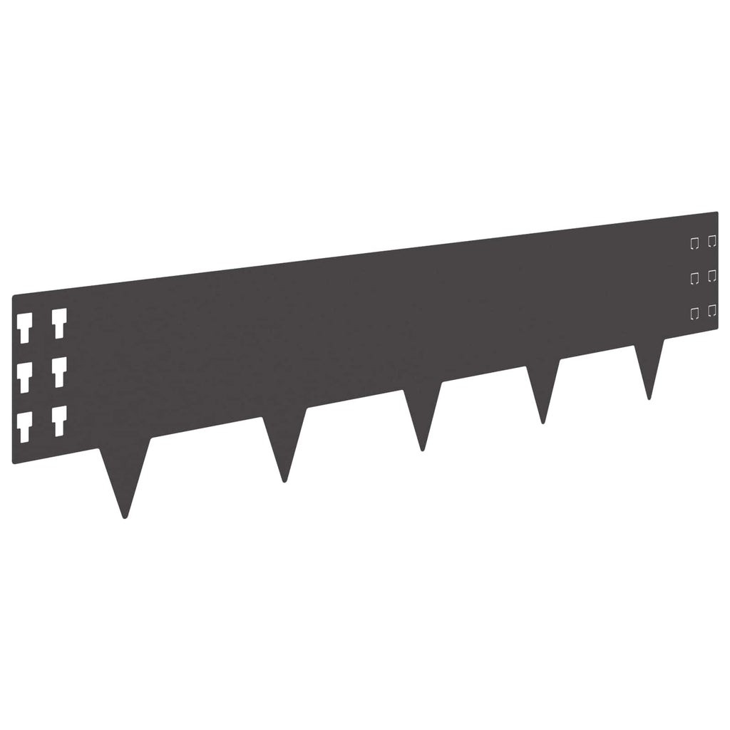 vidaXL Krawężnik do trawnika 20 pcs 100 x 25 cm Stal Czarny