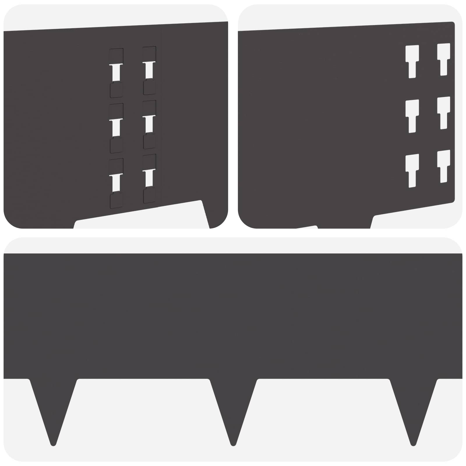 vidaXL Krawężnik do trawnika 30 pcs 100 x 25 cm Stal Czarny
