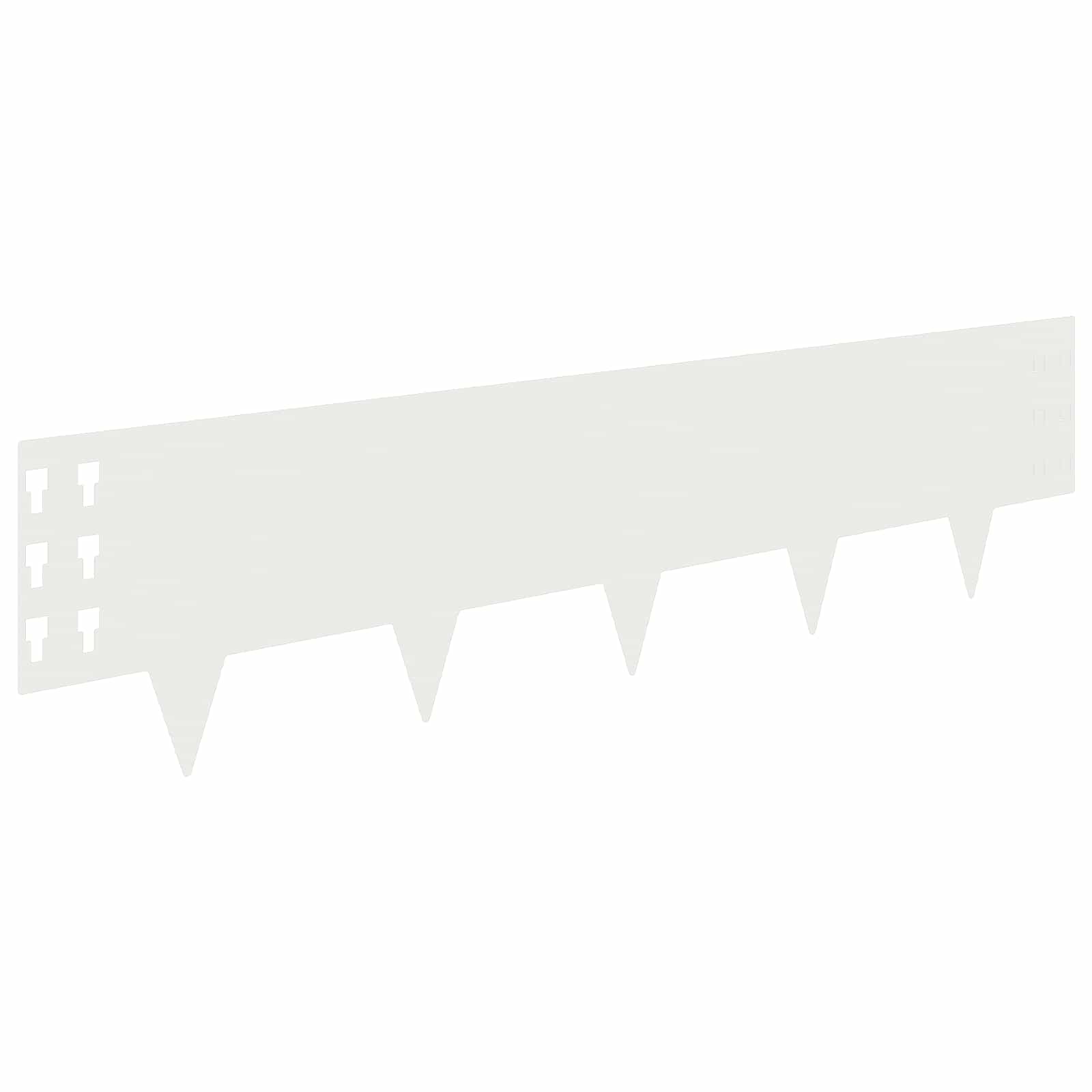 vidaXL Krawężnik do trawnika 10 pcs 100 x 25 cm Stal Biały