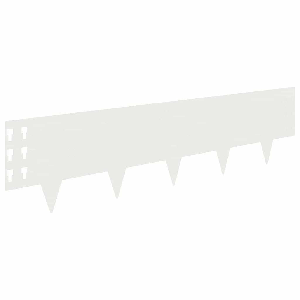 vidaXL Krawężnik do trawnika 30 pcs 100 x 25 cm Stal Biały
