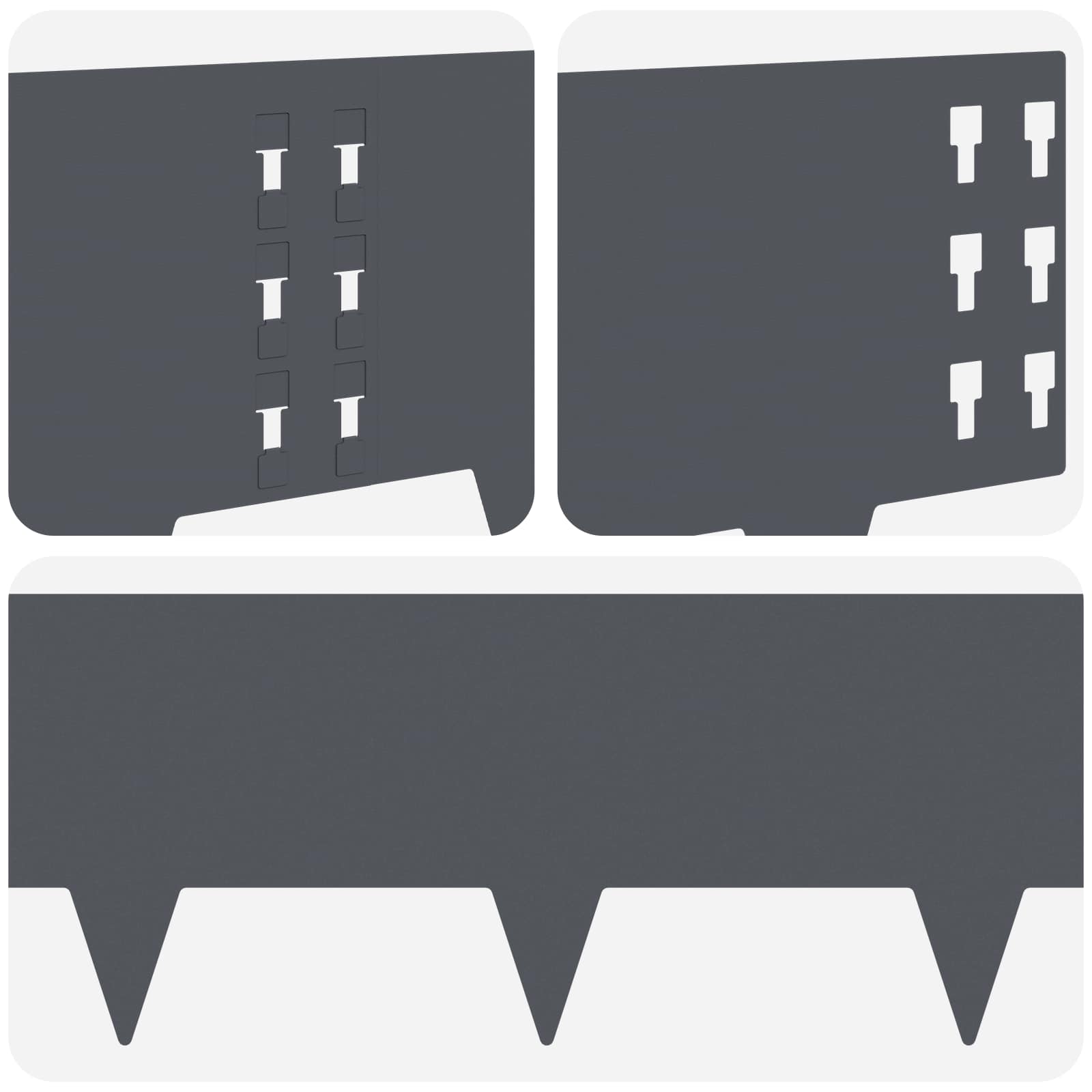 vidaXL Krawężnik do trawnika 10 szt. 100 x 25 cm Stal antracytowy
