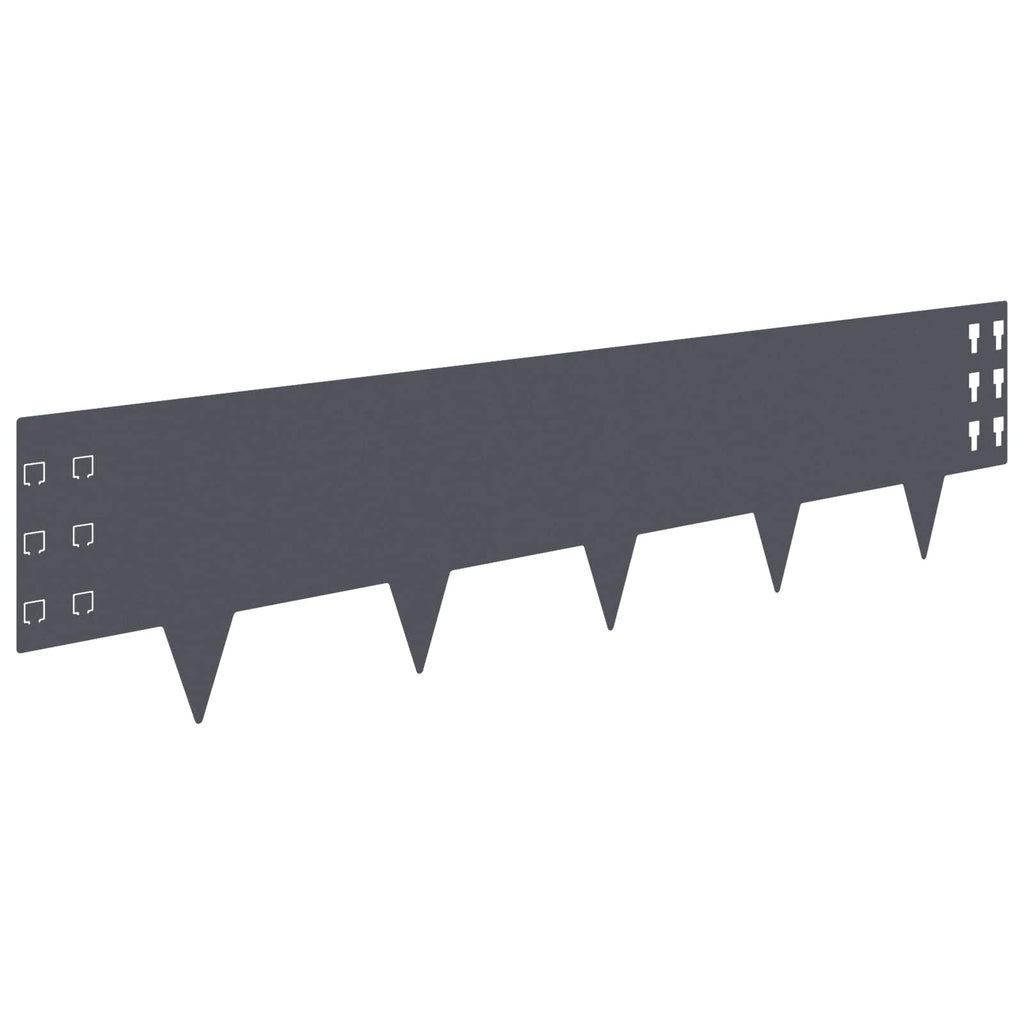vidaXL Krawężnik do trawnika 20 szt. 100 x 25 cm Stal antracytowy