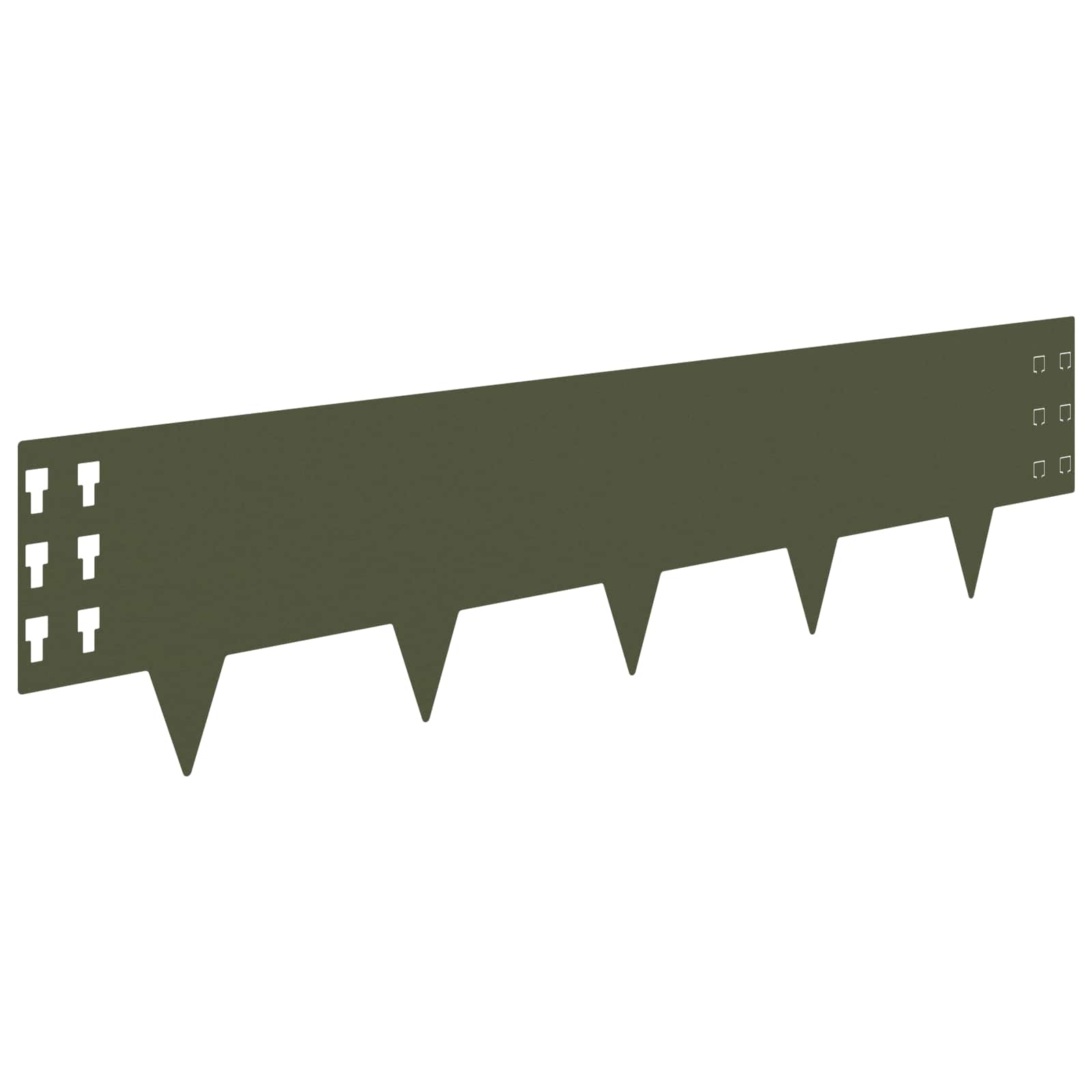 vidaXL Krawężnik do trawnika 10 pcs 100 x 25 cm Stal Oliwkowy zielony