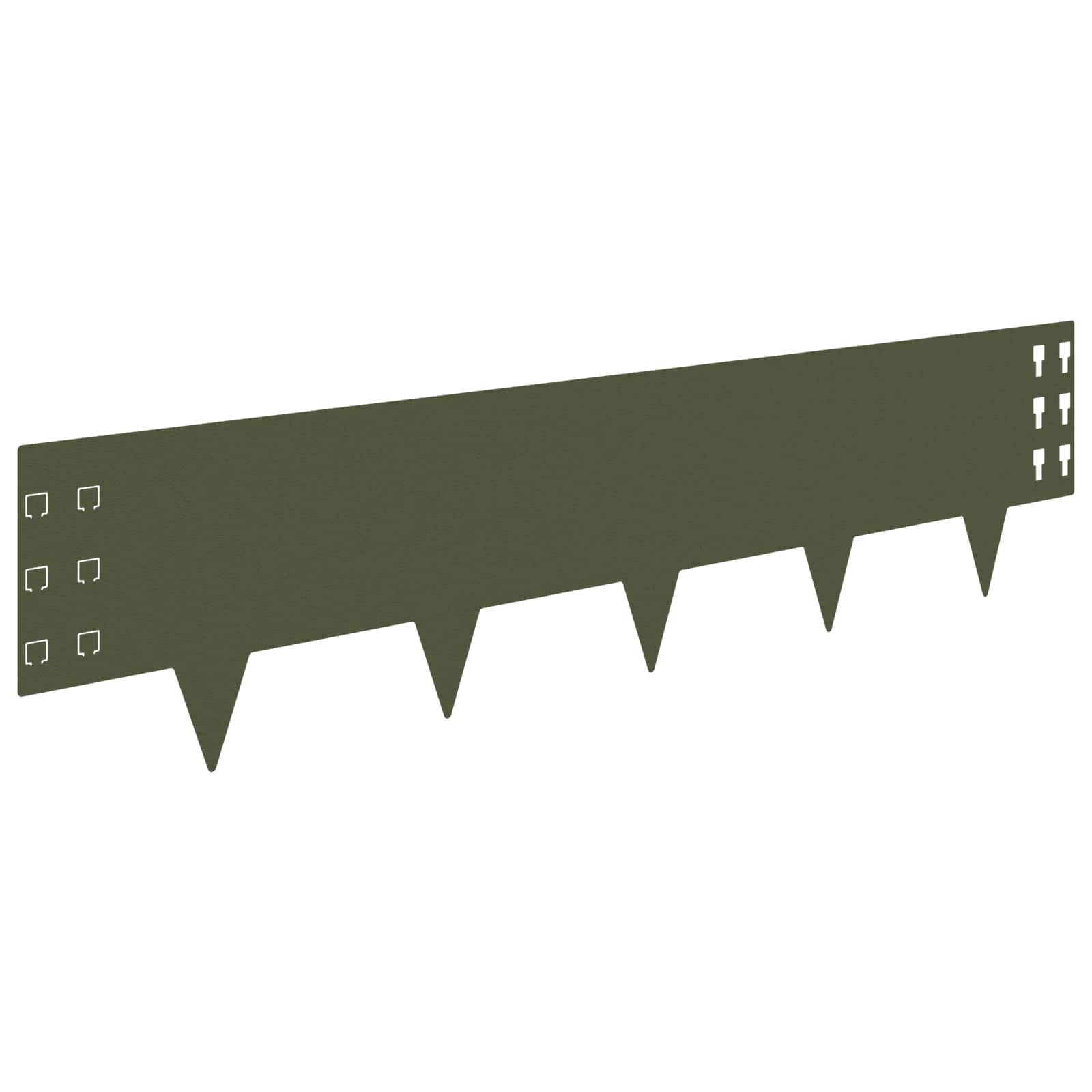 vidaXL Krawężnik do trawnika 20 pcs 100 x 25 cm Stal Oliwkowy zielony