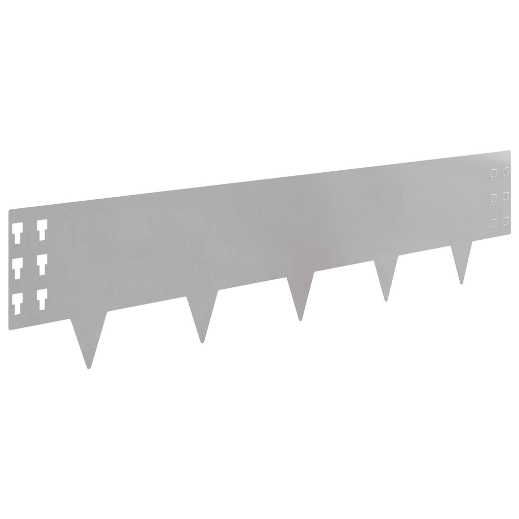vidaXL Krawężnik do trawnika 10 pcs 100 x 25 cm Stal srebrny