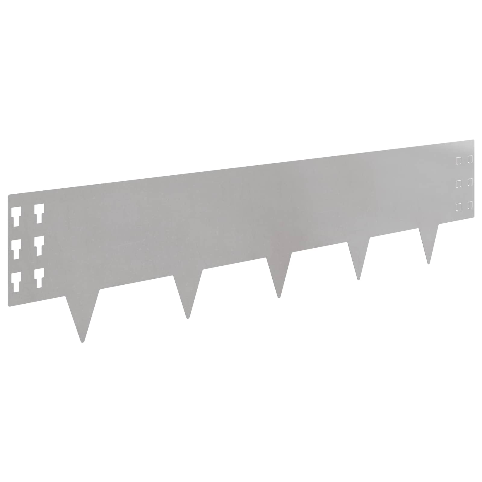 vidaXL Krawężnik do trawnika 10 pcs 100 x 25 cm Stal srebrny