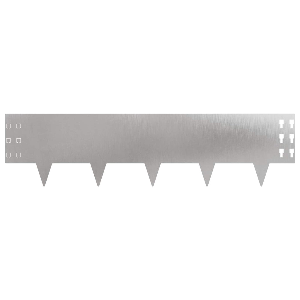 vidaXL Krawężnik do trawnika 10 pcs 100 x 25 cm Stal srebrny
