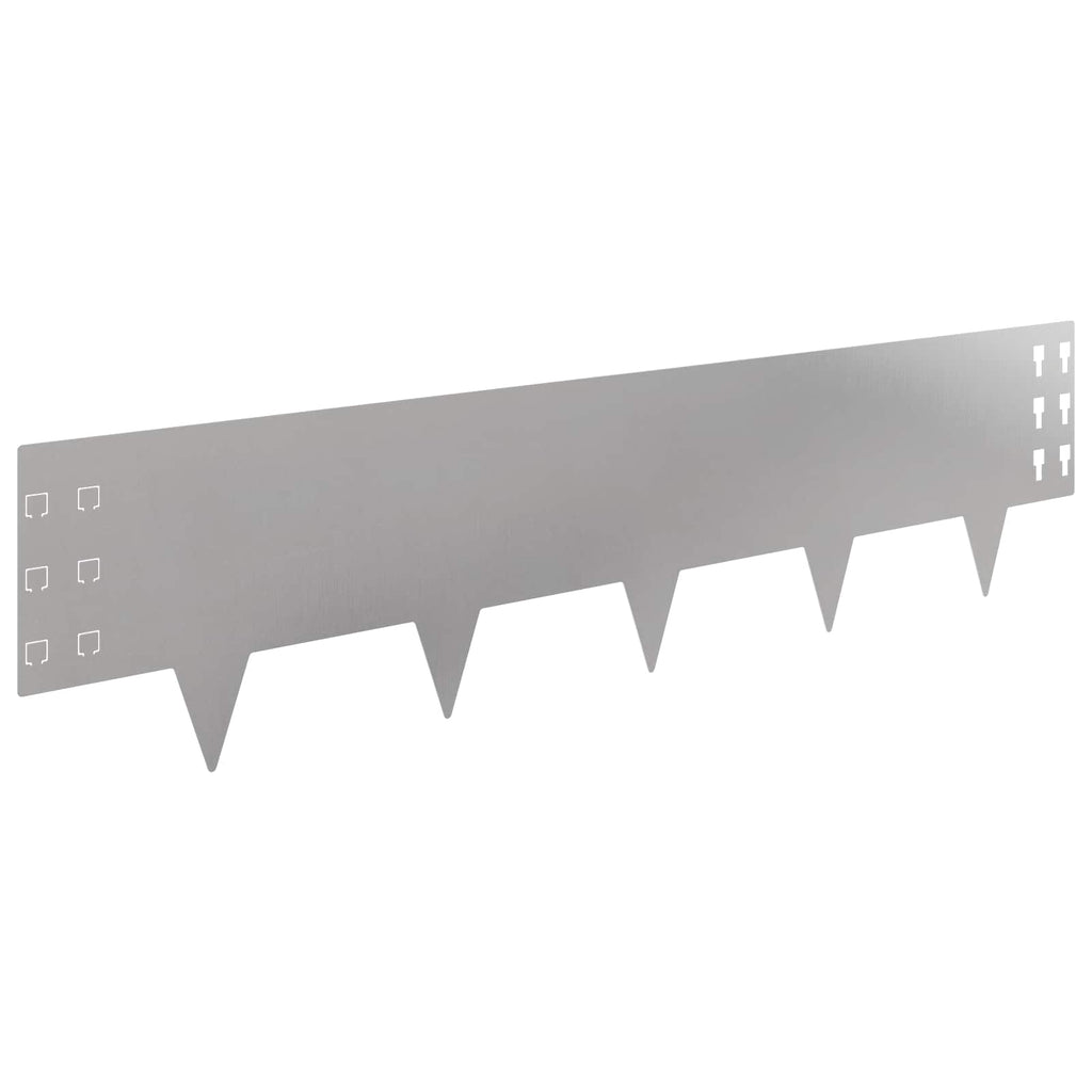 vidaXL Krawężnik do trawnika 20 pcs 100 x 25 cm Stal srebrny