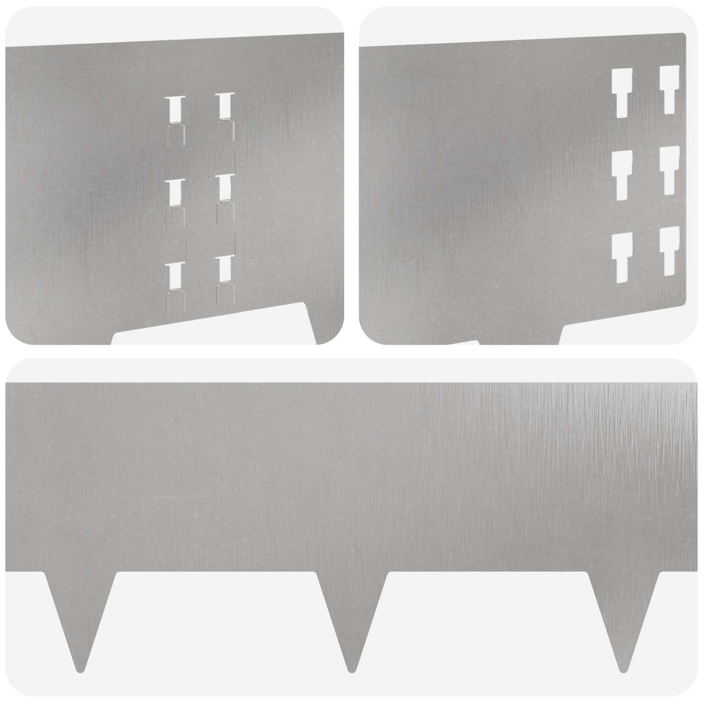 vidaXL Krawężnik do trawnika 30 pcs 100 x 25 cm Stal srebrny