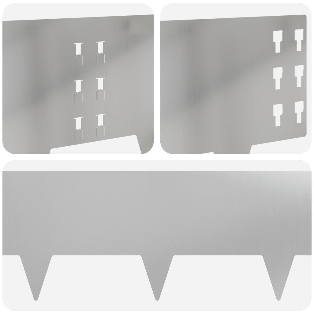 vidaXL Krawężnik do trawnika 10 pcs 100 x 25 cm Stal srebrny