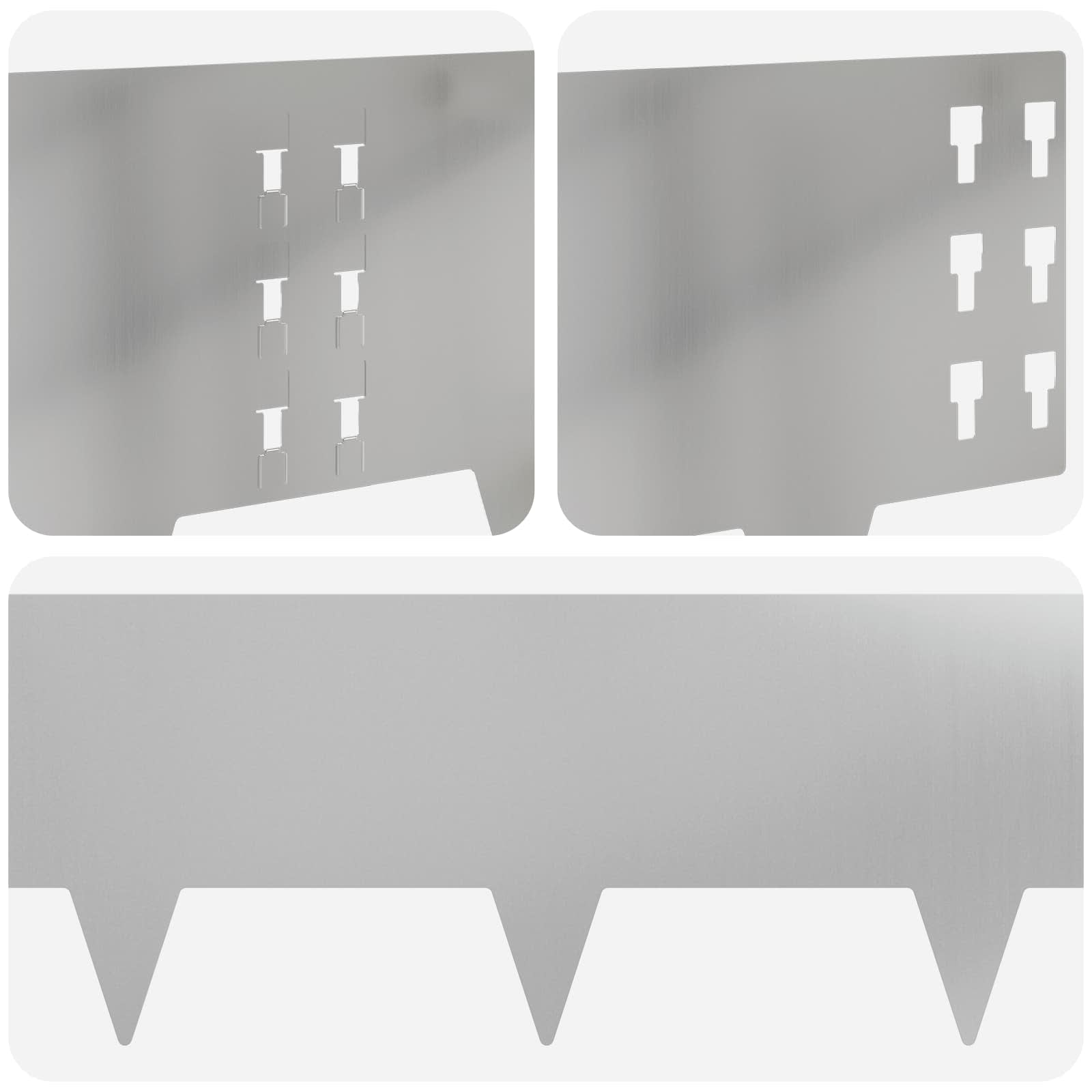 vidaXL Krawężnik do trawnika 10 pcs 100 x 25 cm Stal srebrny