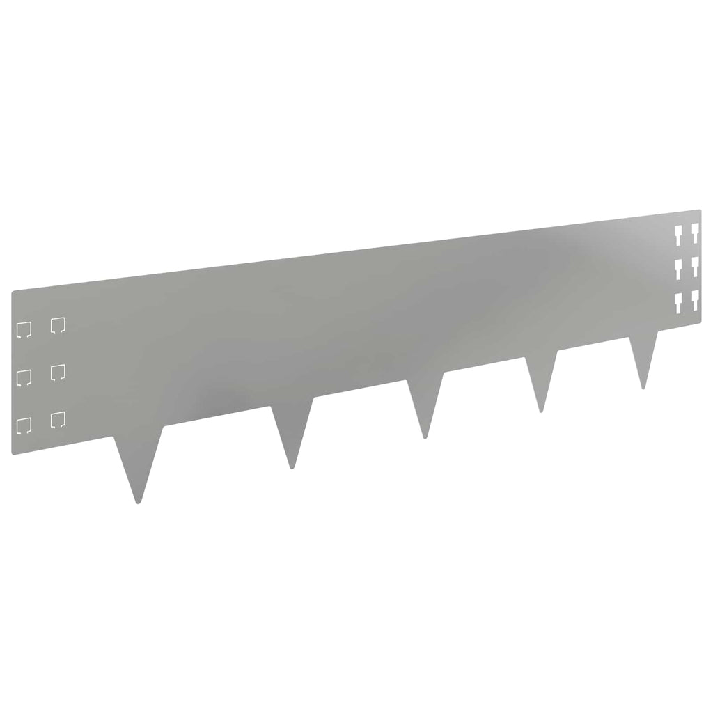 vidaXL Krawężnik do trawnika 10 pcs 100 x 25 cm Stal srebrny
