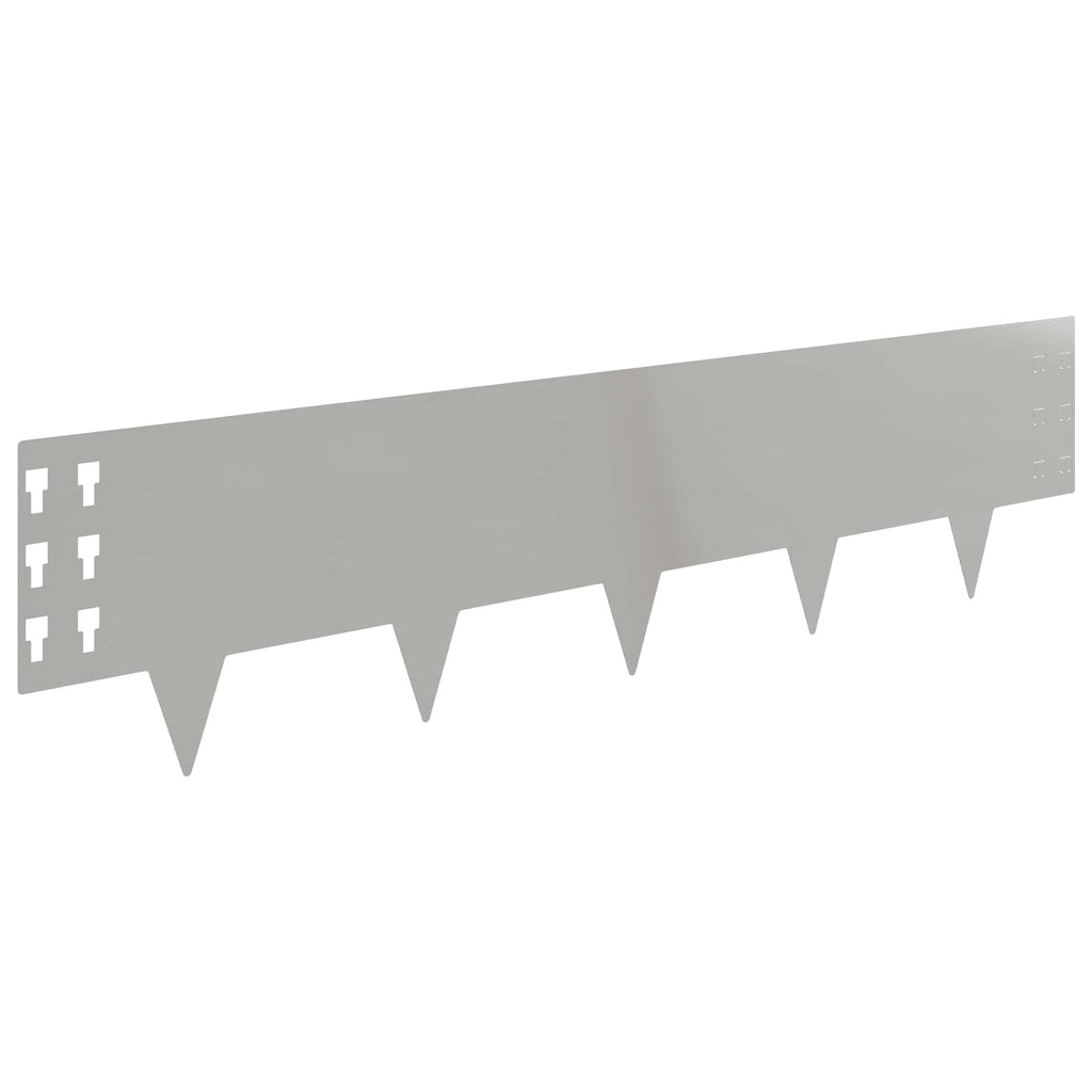vidaXL Krawężnik do trawnika 10 pcs 100 x 25 cm Stal srebrny