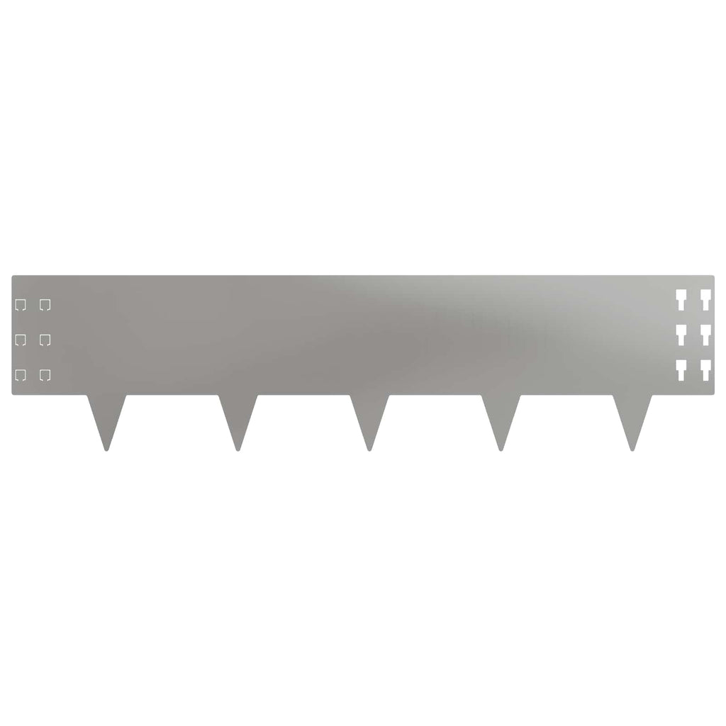 vidaXL Krawężnik do trawnika 30 pcs 100 x 25 cm Stal srebrny