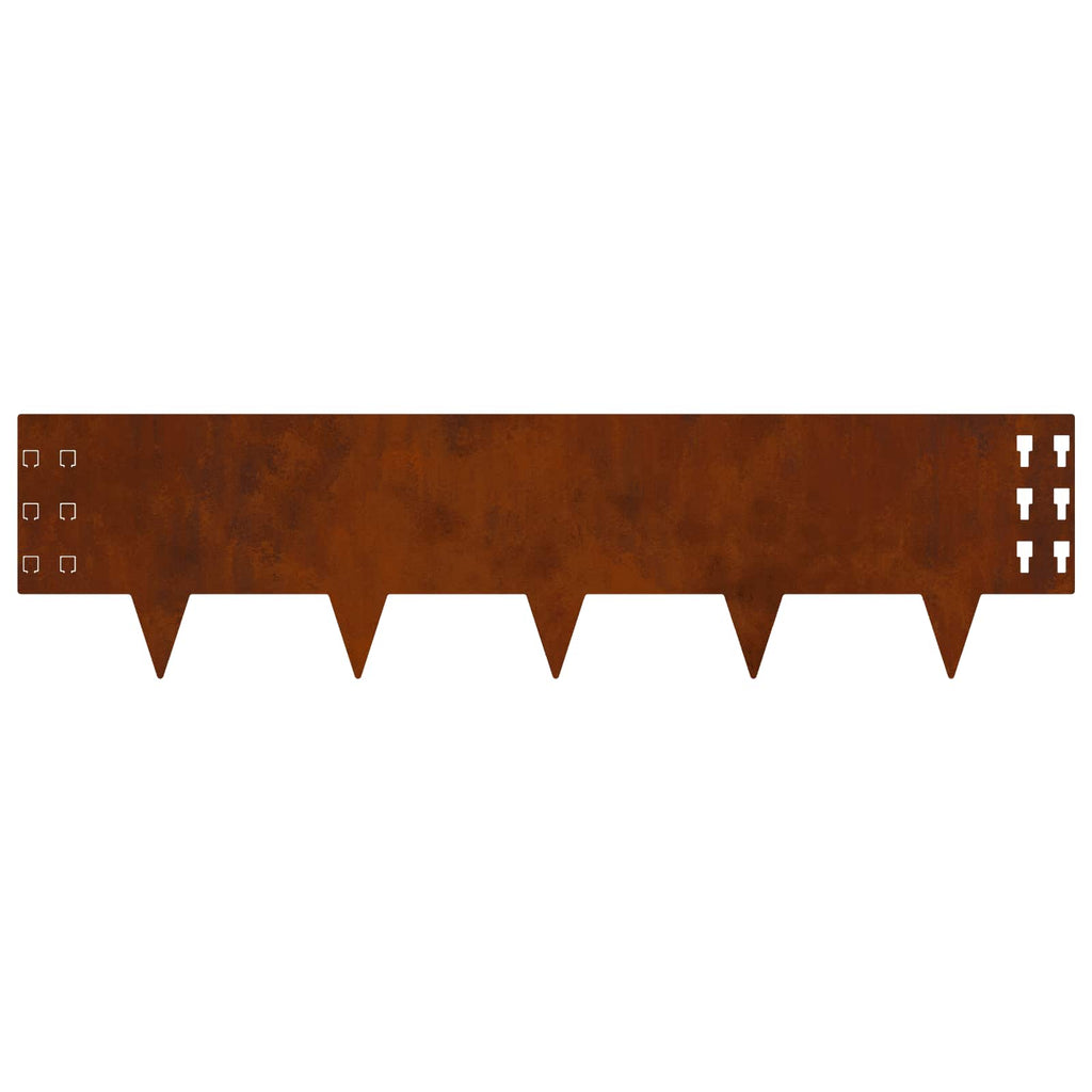 vidaXL Krawężnik do trawnika 10 pcs 100 x 25 cm Stal Rdzawy