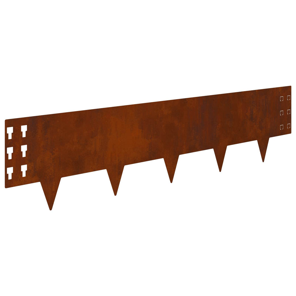 vidaXL Krawężnik do trawnika 20 pcs 100 x 25 cm Stal Rdzawy