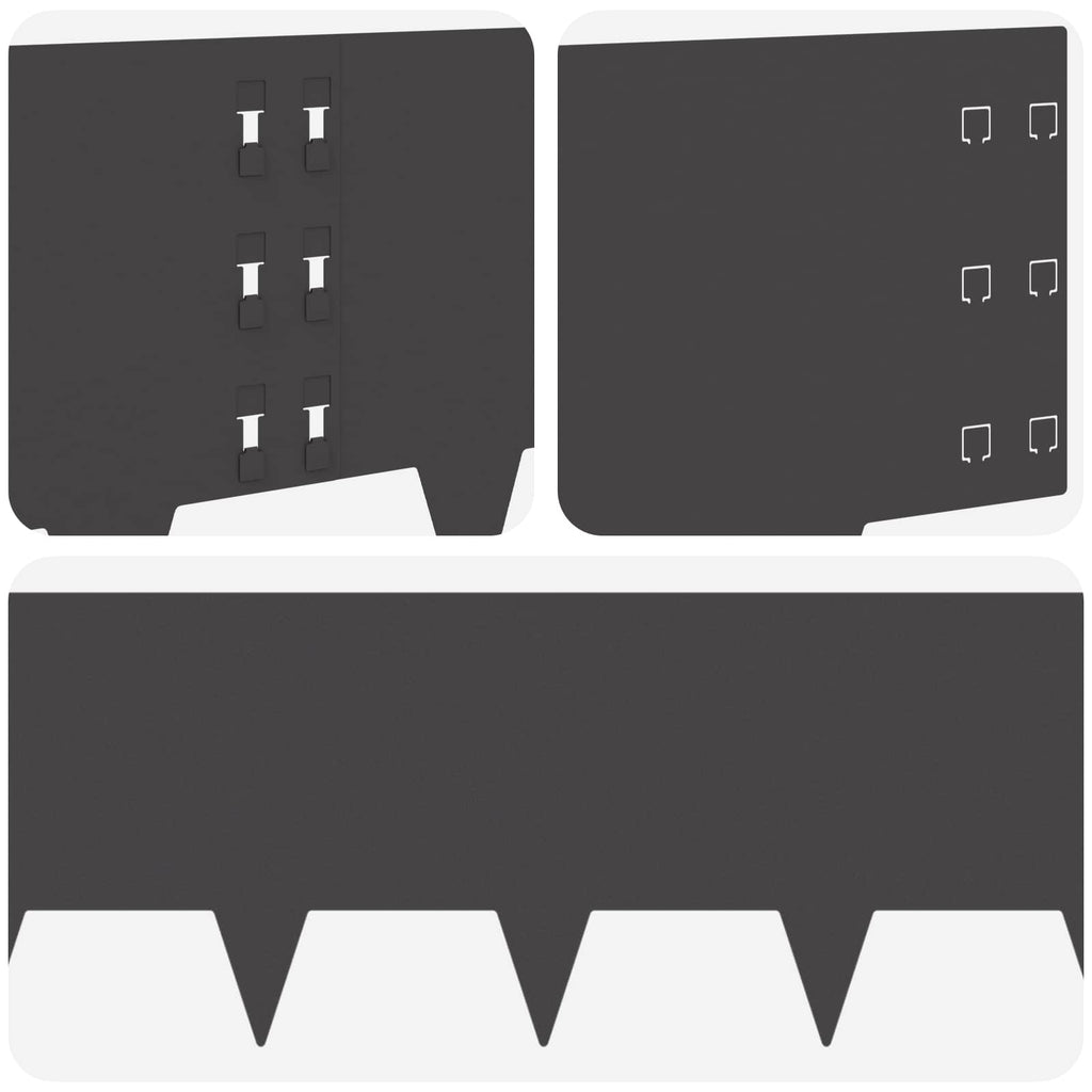 vidaXL Krawężnik do trawnika 20 szt. 100 x 30 cm Stal Czarny