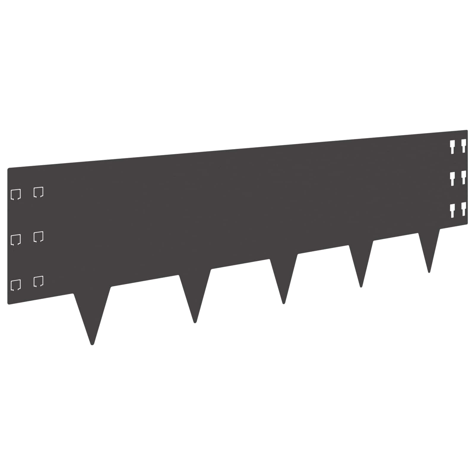 vidaXL Krawężnik do trawnika 20 szt. 100 x 30 cm Stal Czarny