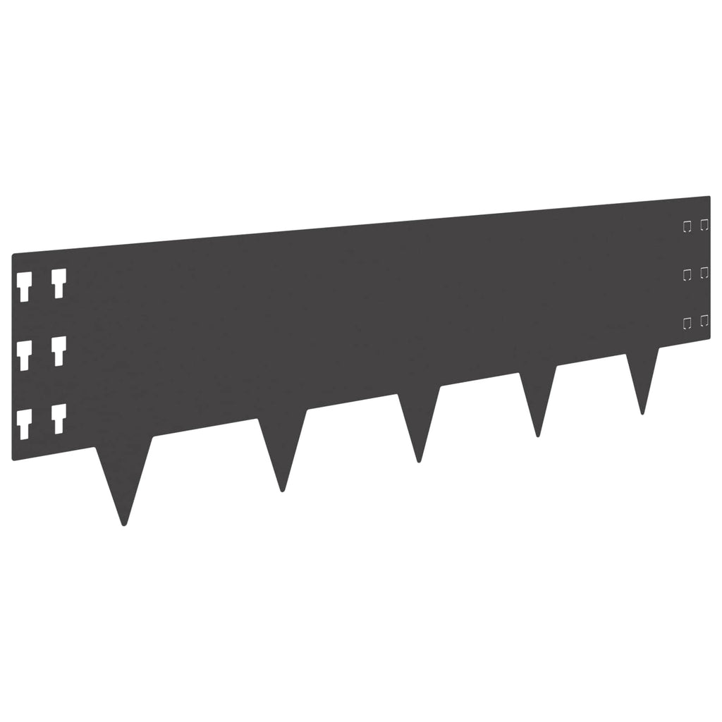 vidaXL Krawężnik do trawnika 20 szt. 100 x 30 cm Stal Czarny