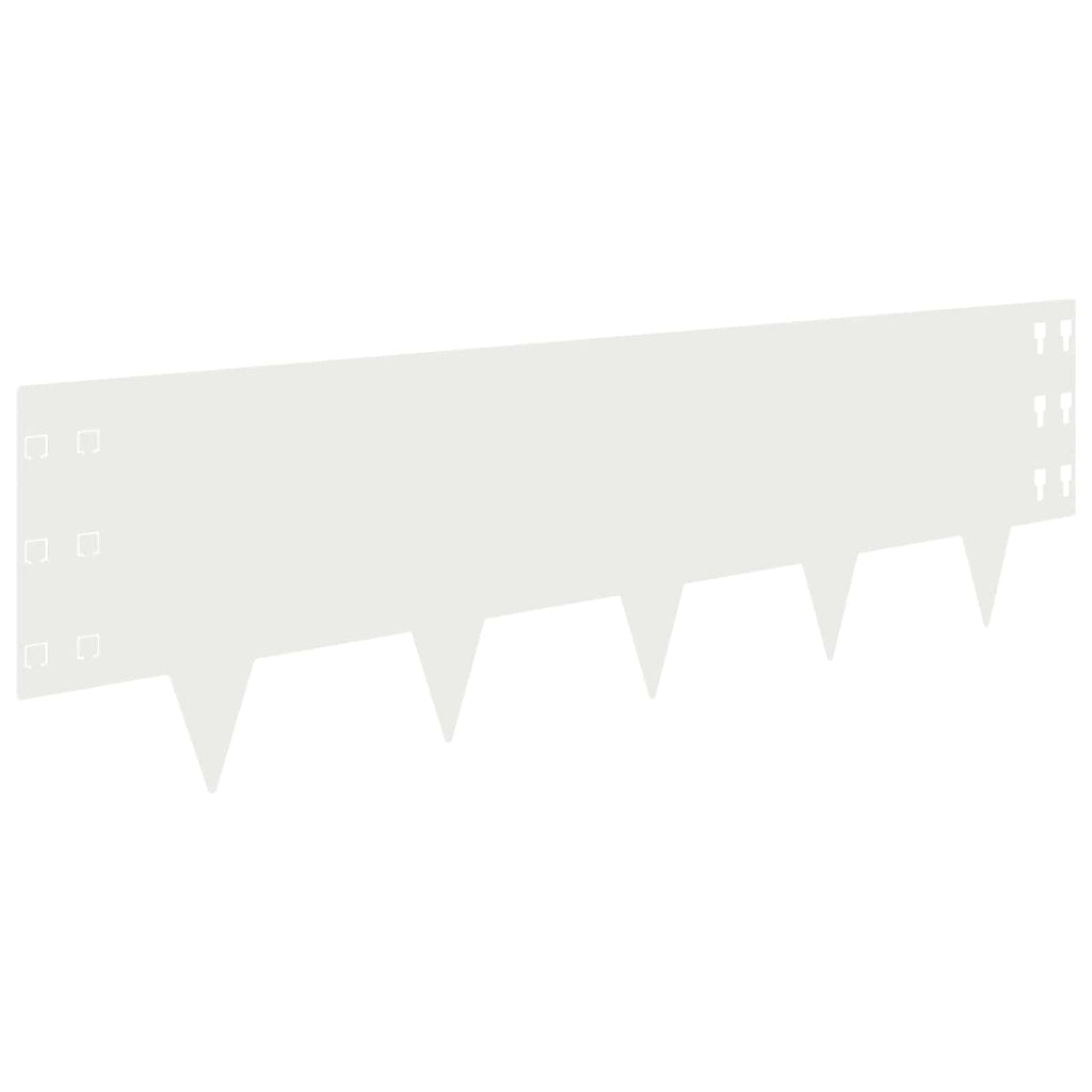 vidaXL Krawężnik do trawnika 10 pcs 100 x 30 cm Stal Biały