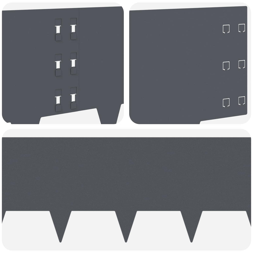 vidaXL Krawężnik do trawnika 10 pcs 100 x 30 cm Stal antracytowy