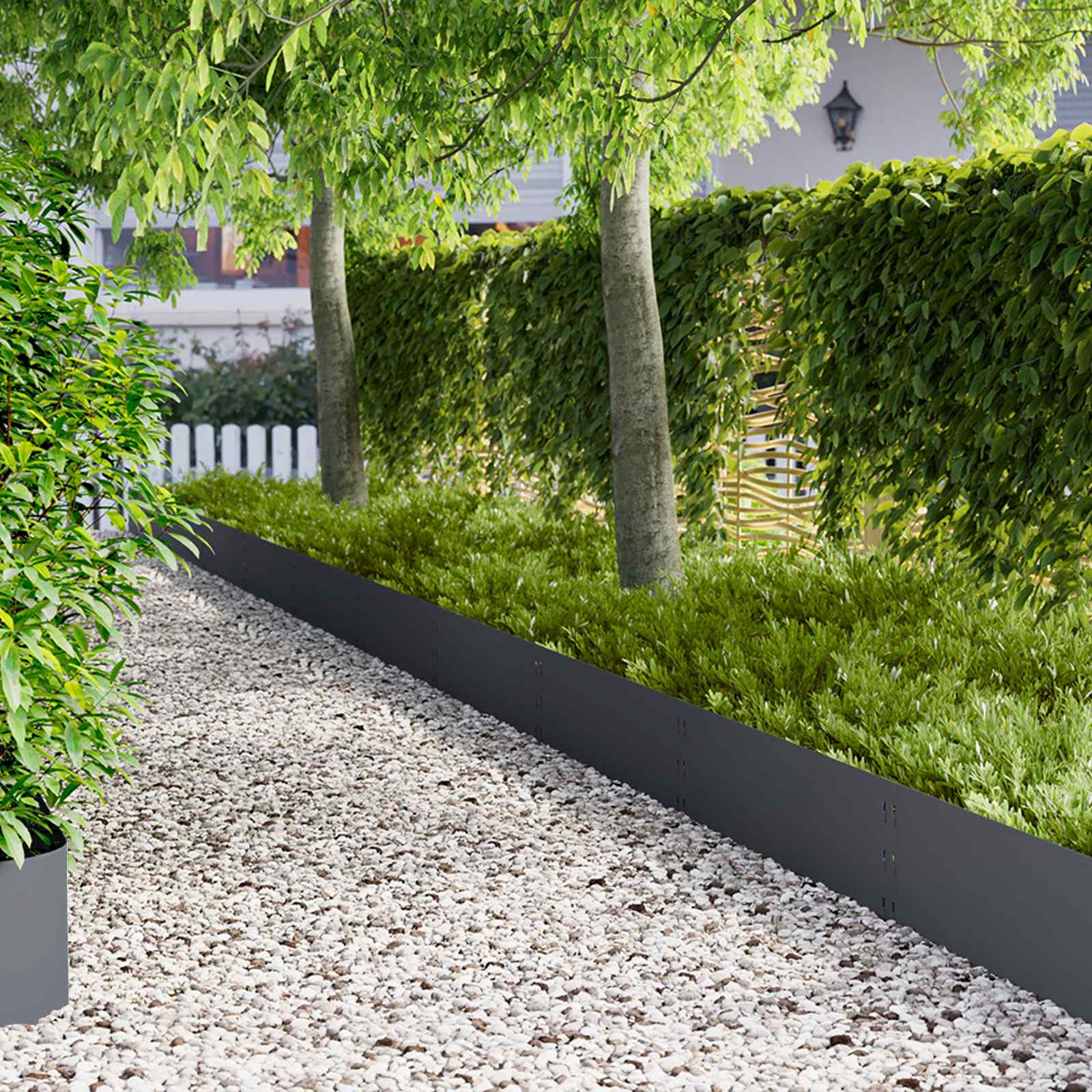 vidaXL Krawężnik do trawnika 10 pcs 100 x 30 cm Stal antracytowy