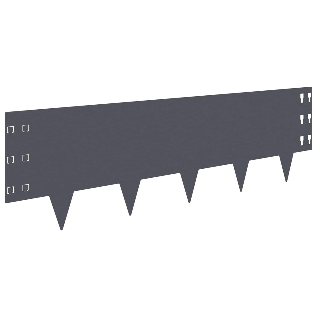 vidaXL Krawężnik do trawnika 10 pcs 100 x 30 cm Stal antracytowy