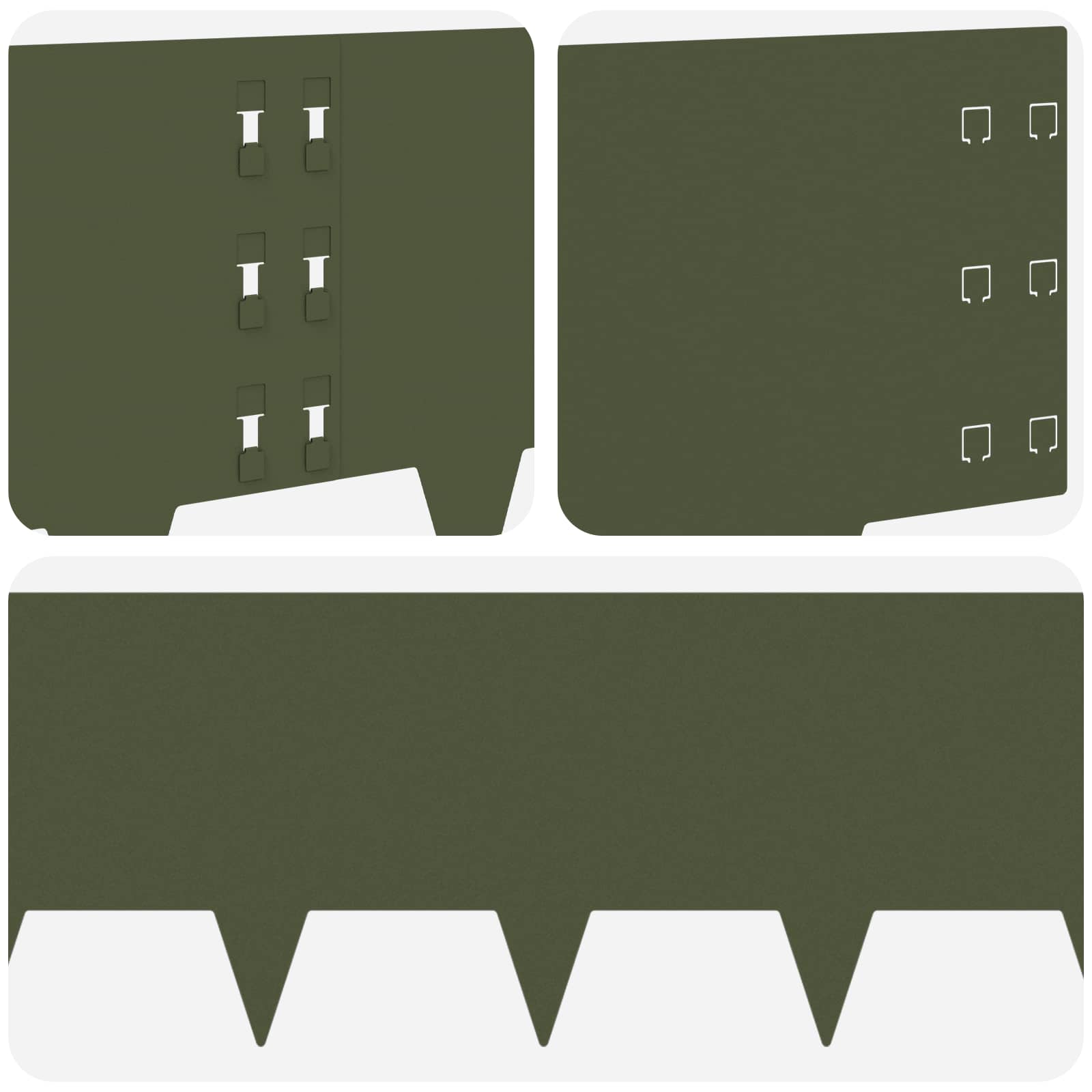vidaXL Krawężnik do trawnika 10 pcs 100 x 30 cm Stal Oliwkowy zielony