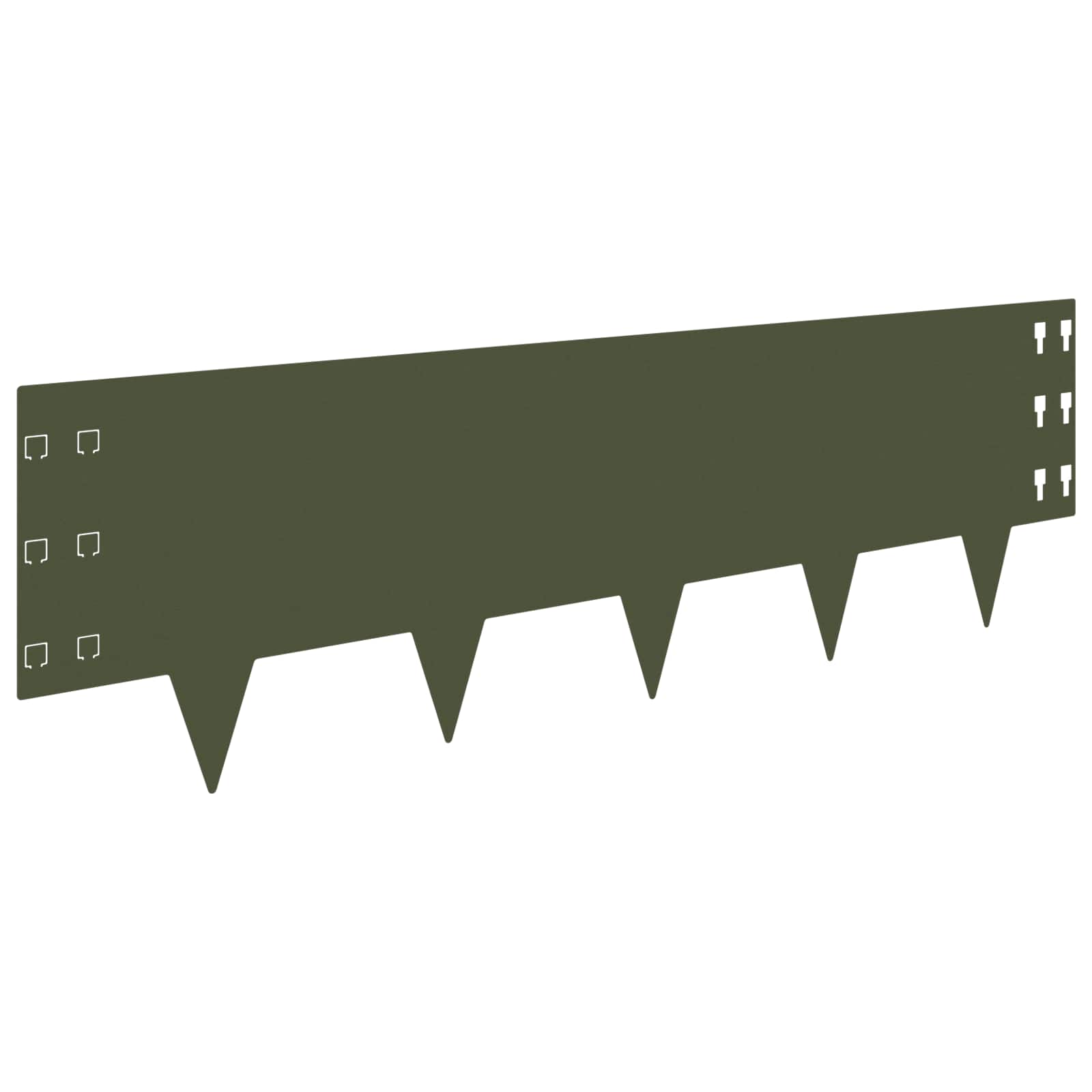 vidaXL Krawężnik do trawnika 30 pcs 100 x 30 cm Stal Oliwkowy zielony