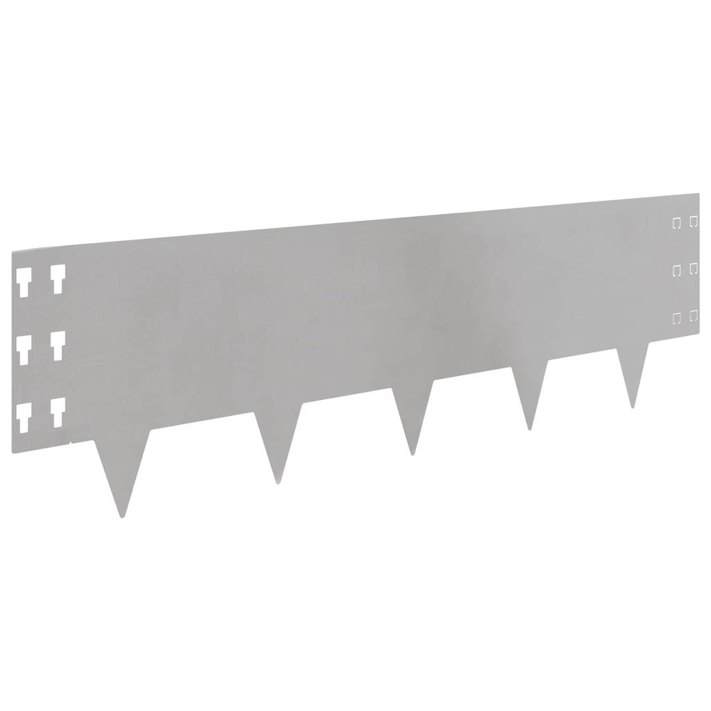 vidaXL Krawężnik do trawnika 20 pcs 100 x 30 cm Stal srebrny