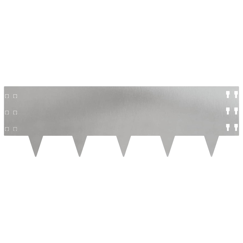 vidaXL Krawężnik do trawnika 30 pcs 100 x 30 cm Stal srebrny