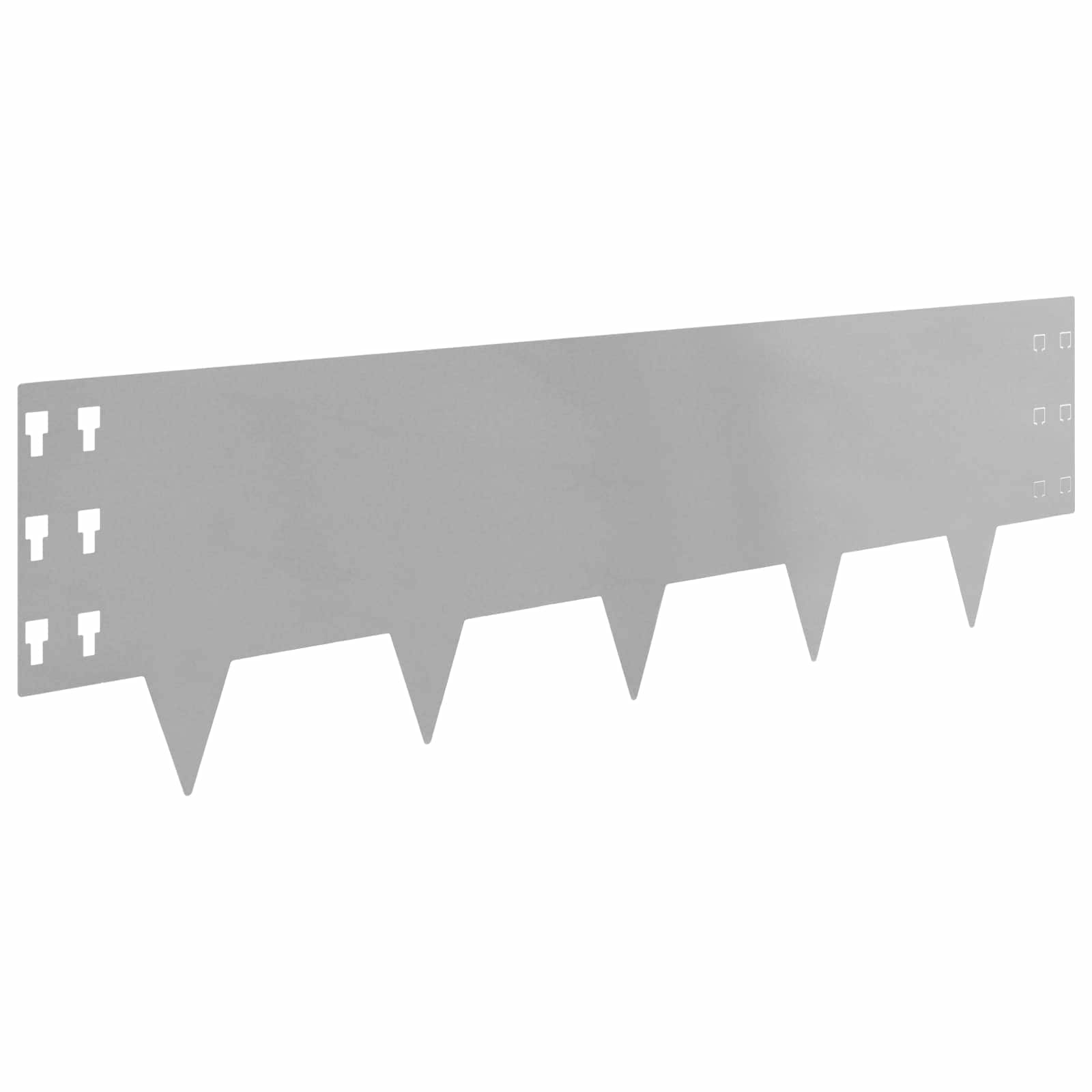 vidaXL Krawężnik do trawnika 20 pcs 100 x 30 cm Stal srebrny