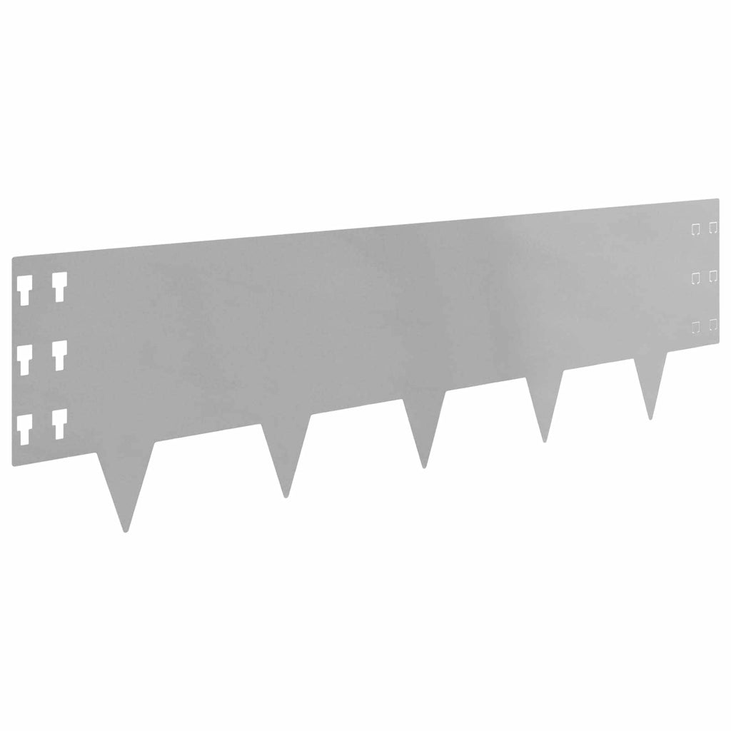 vidaXL Krawężnik do trawnika 30 pcs 100 x 30 cm Stal srebrny