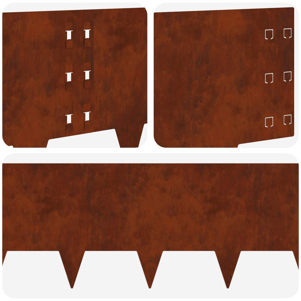vidaXL Krawężnik do trawnika 10 pcs 100 x 30 cm Stal Rdzawy