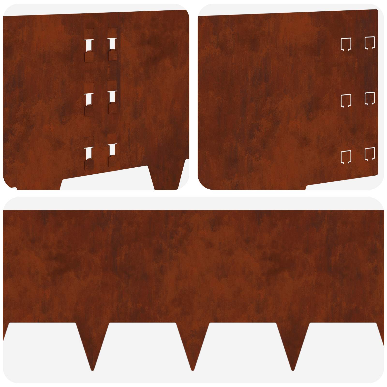 vidaXL Krawężnik do trawnika 10 pcs 100 x 30 cm Stal Rdzawy