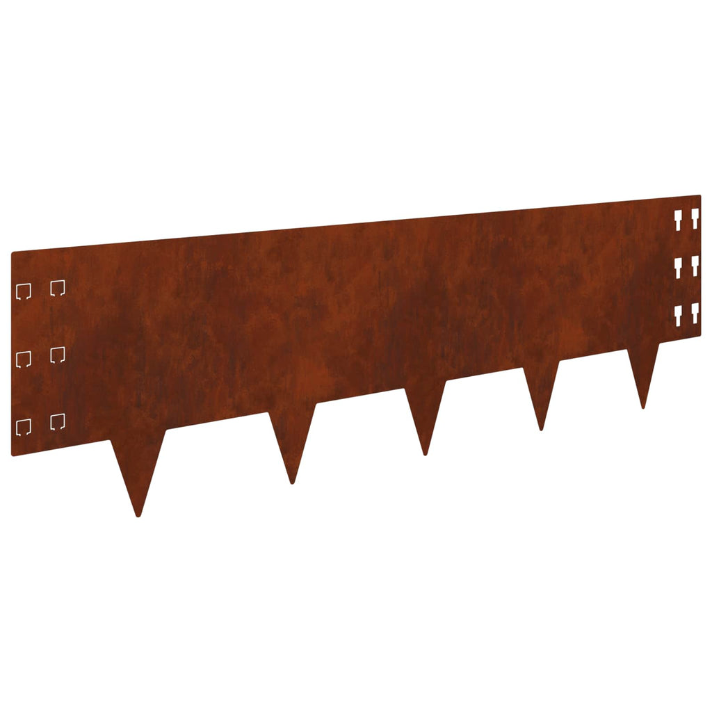 vidaXL Krawężnik do trawnika 10 pcs 100 x 30 cm Stal Rdzawy