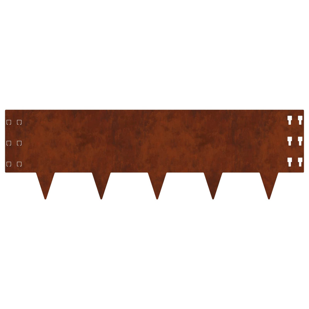 vidaXL Krawężnik do trawnika 10 pcs 100 x 30 cm Stal Rdzawy