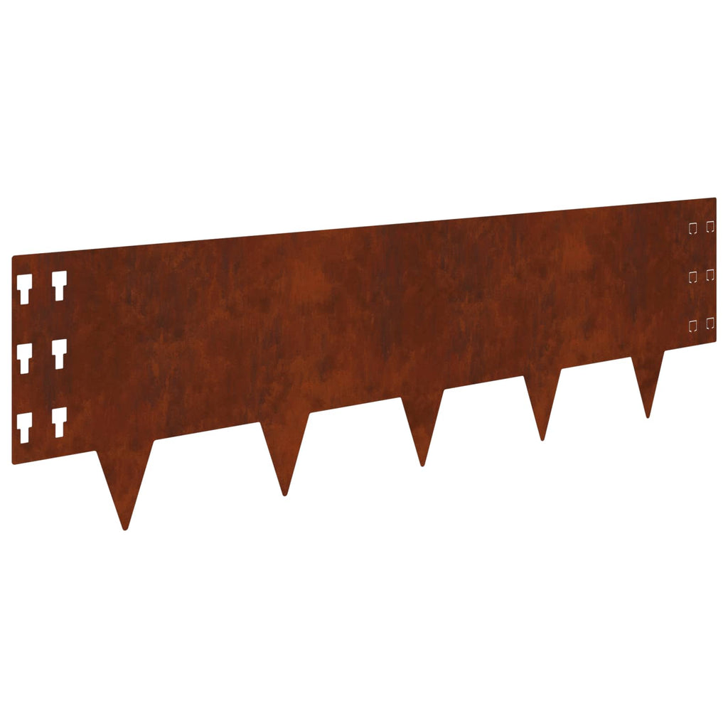 vidaXL Krawężnik do trawnika 30 pcs 100 x 30 cm Stal Rdzawy