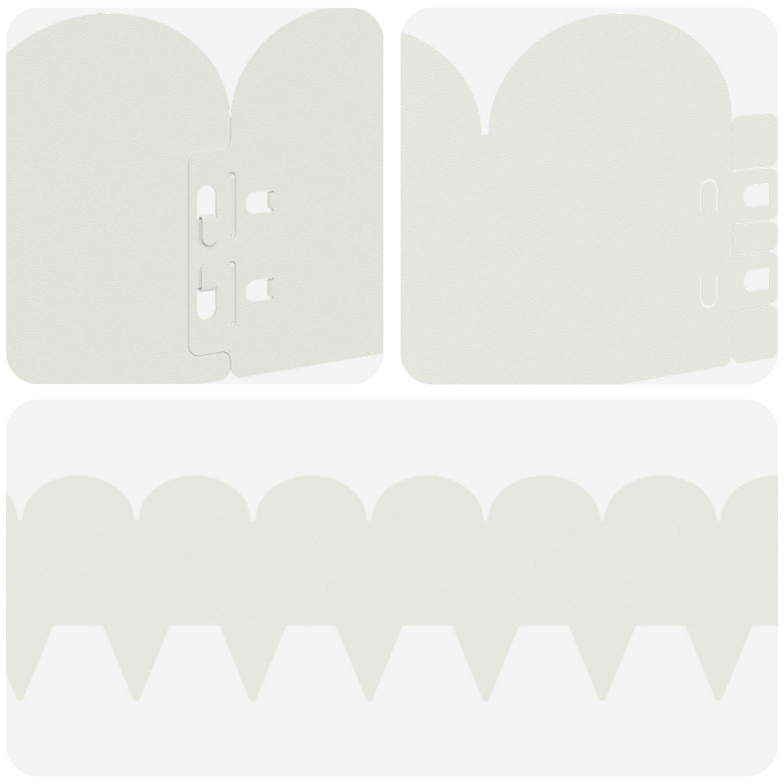 vidaXL Krawężnik do trawnika 10 pcs 103 x 15 cm Stal Biały