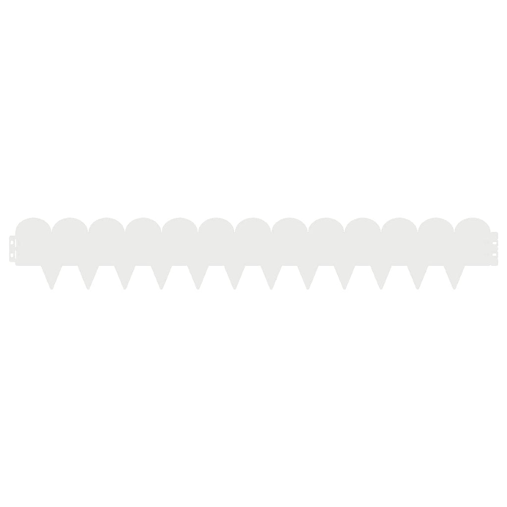 vidaXL Krawężnik do trawnika 50 pcs 103 x 15 cm Stal Biały