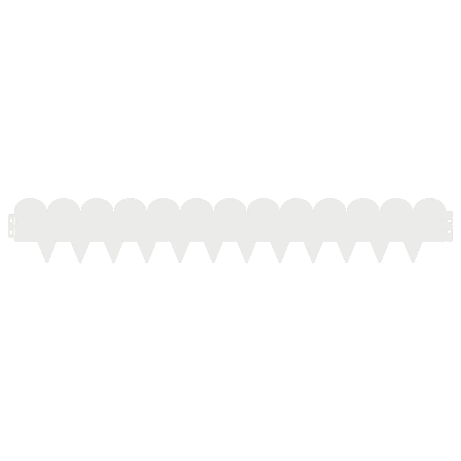 vidaXL Krawężnik do trawnika 50 pcs 103 x 15 cm Stal Biały