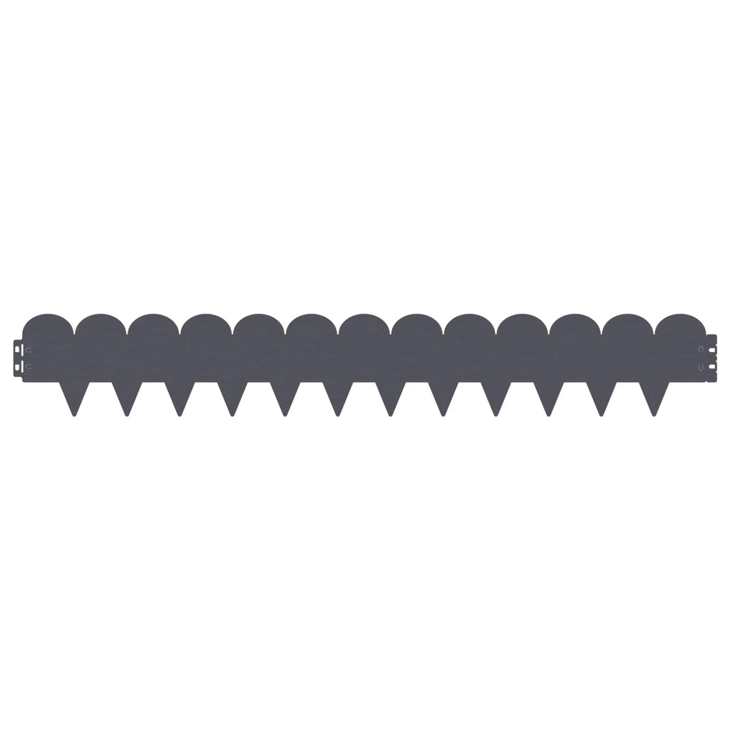 vidaXL Krawężnik do trawnika 30 pcs 103 x 15 cm Stal antracytowy