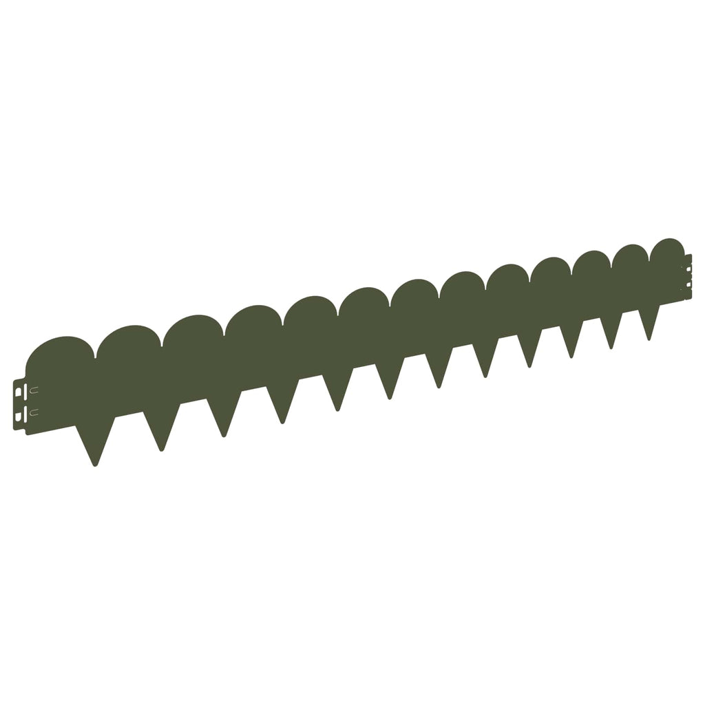 vidaXL Krawężnik do trawnika 10 pcs 103 x 15 cm Stal Oliwkowy zielony