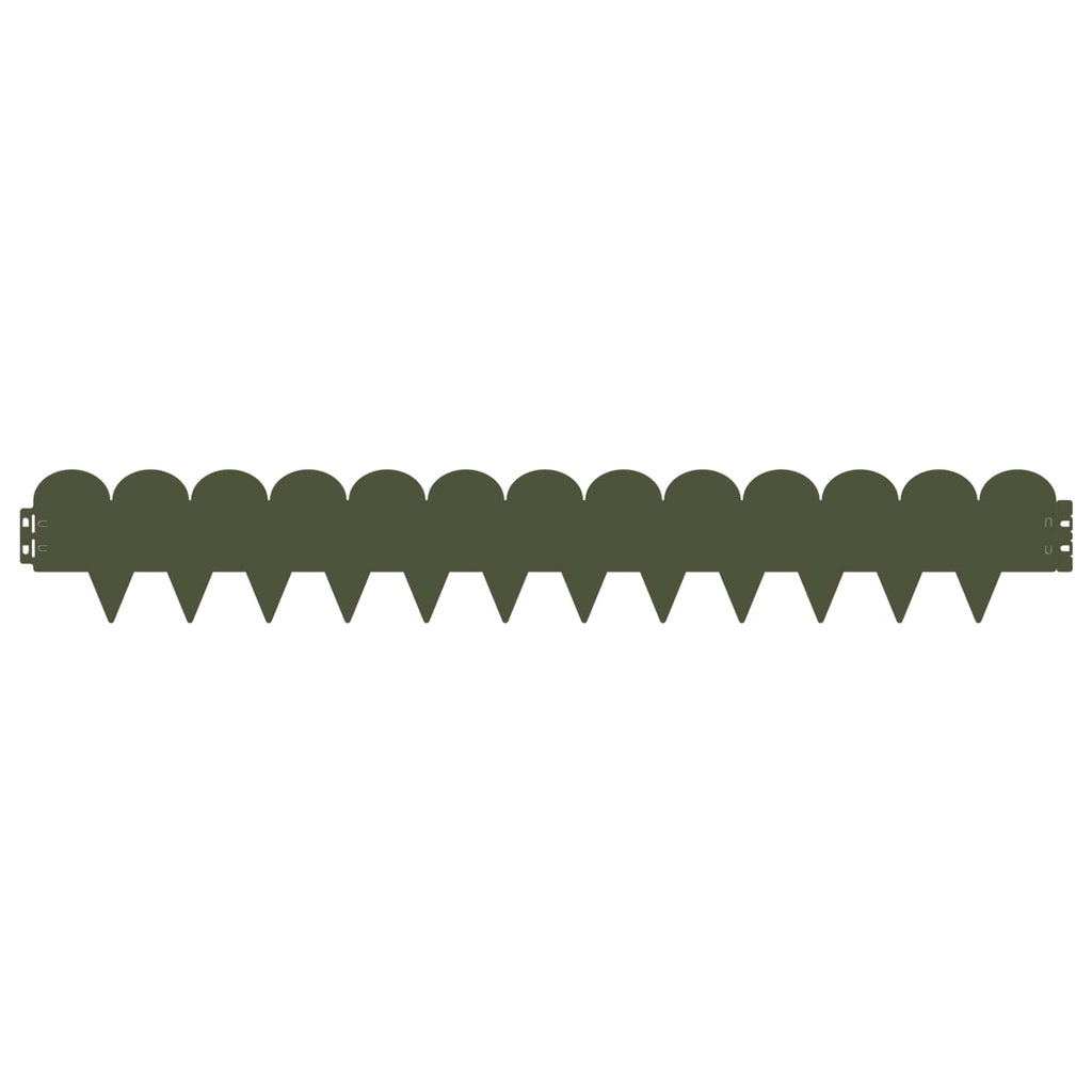vidaXL Krawężnik do trawnika 50 pcs 103 x 15 cm Stal Oliwkowy zielony