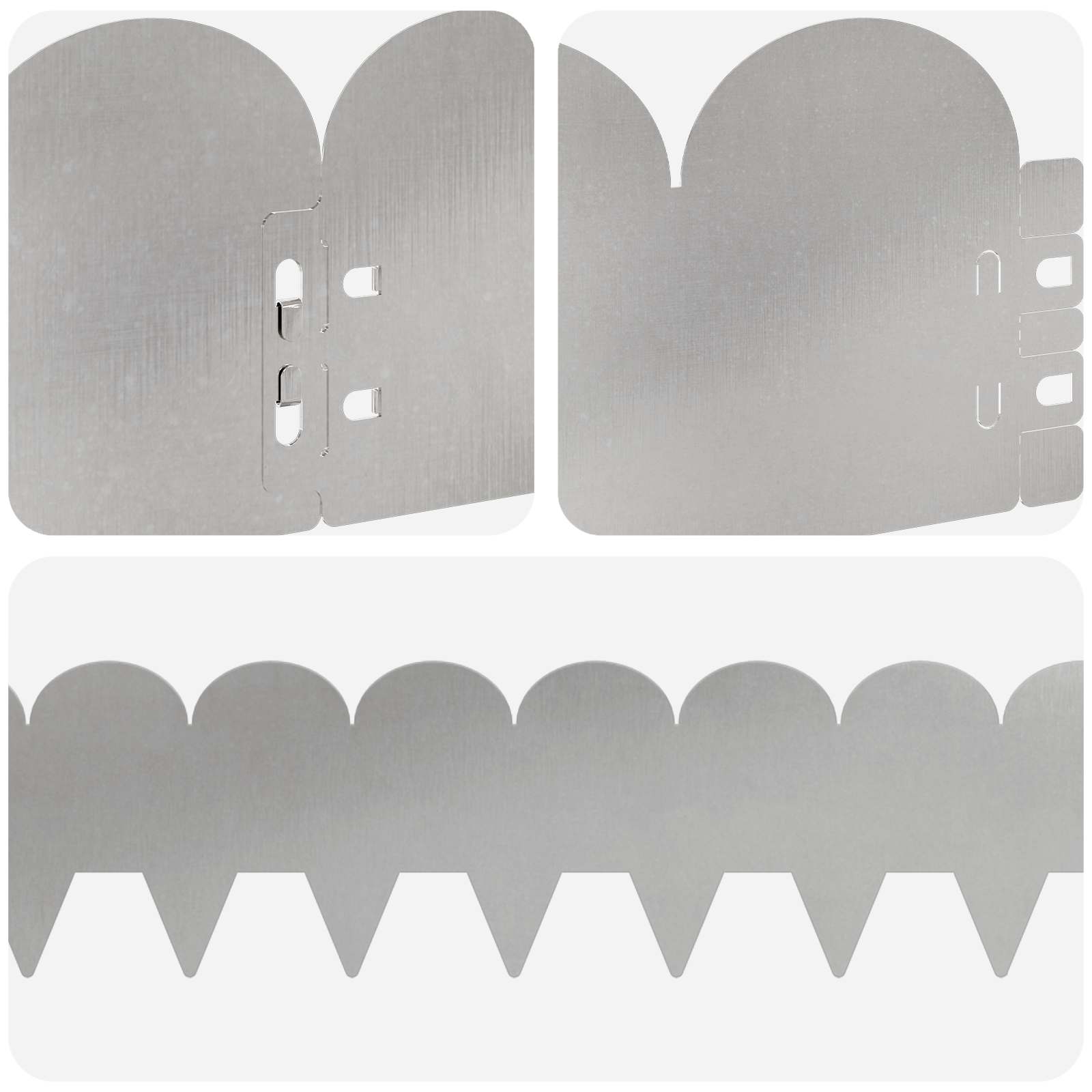 vidaXL Krawężnik do trawnika 20 pcs 103 x 15 cm Stal srebrny